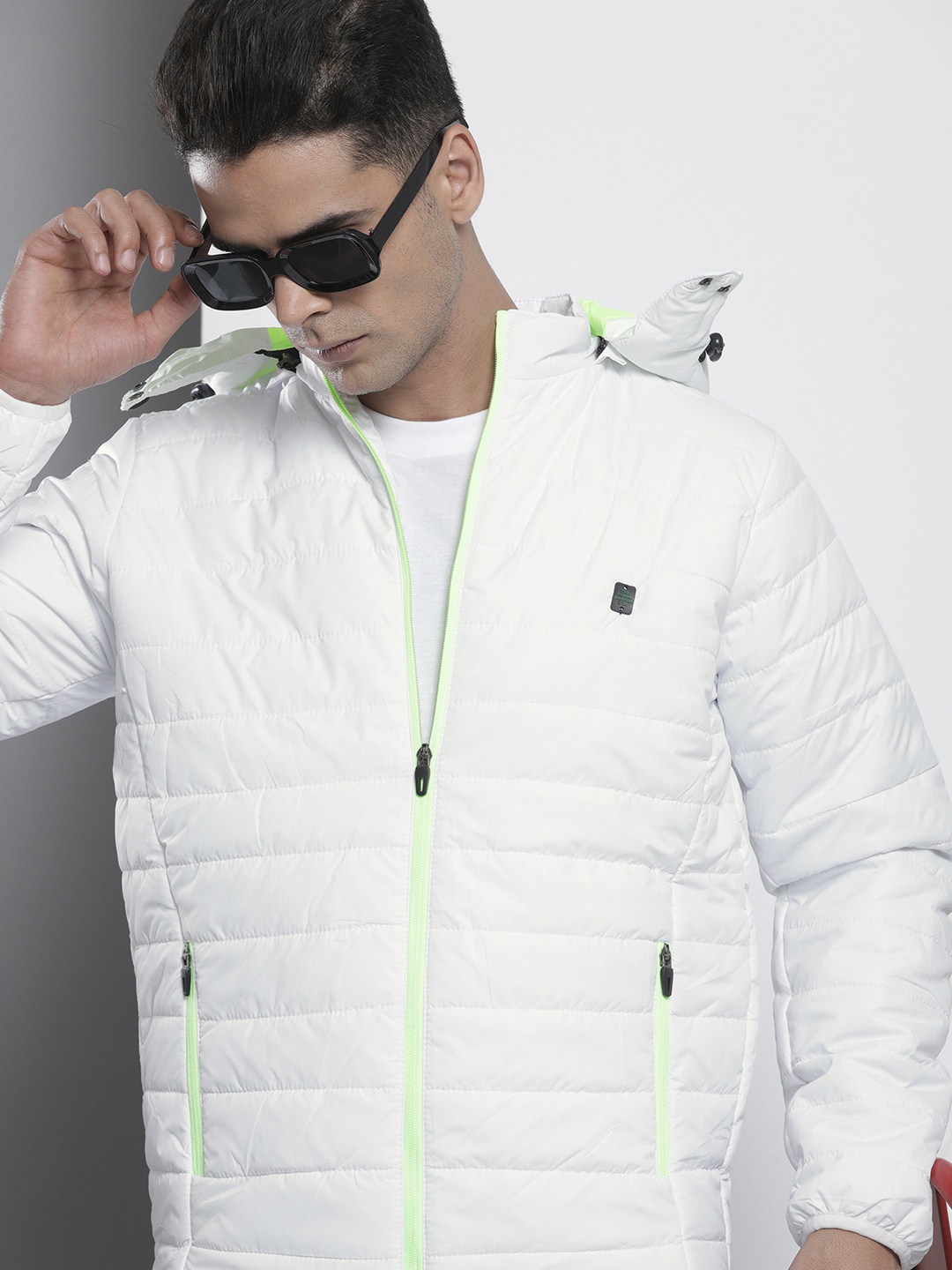 

The Indian Garage Co Men Zip-Front Puffer Jacket with Detachable Hood, White