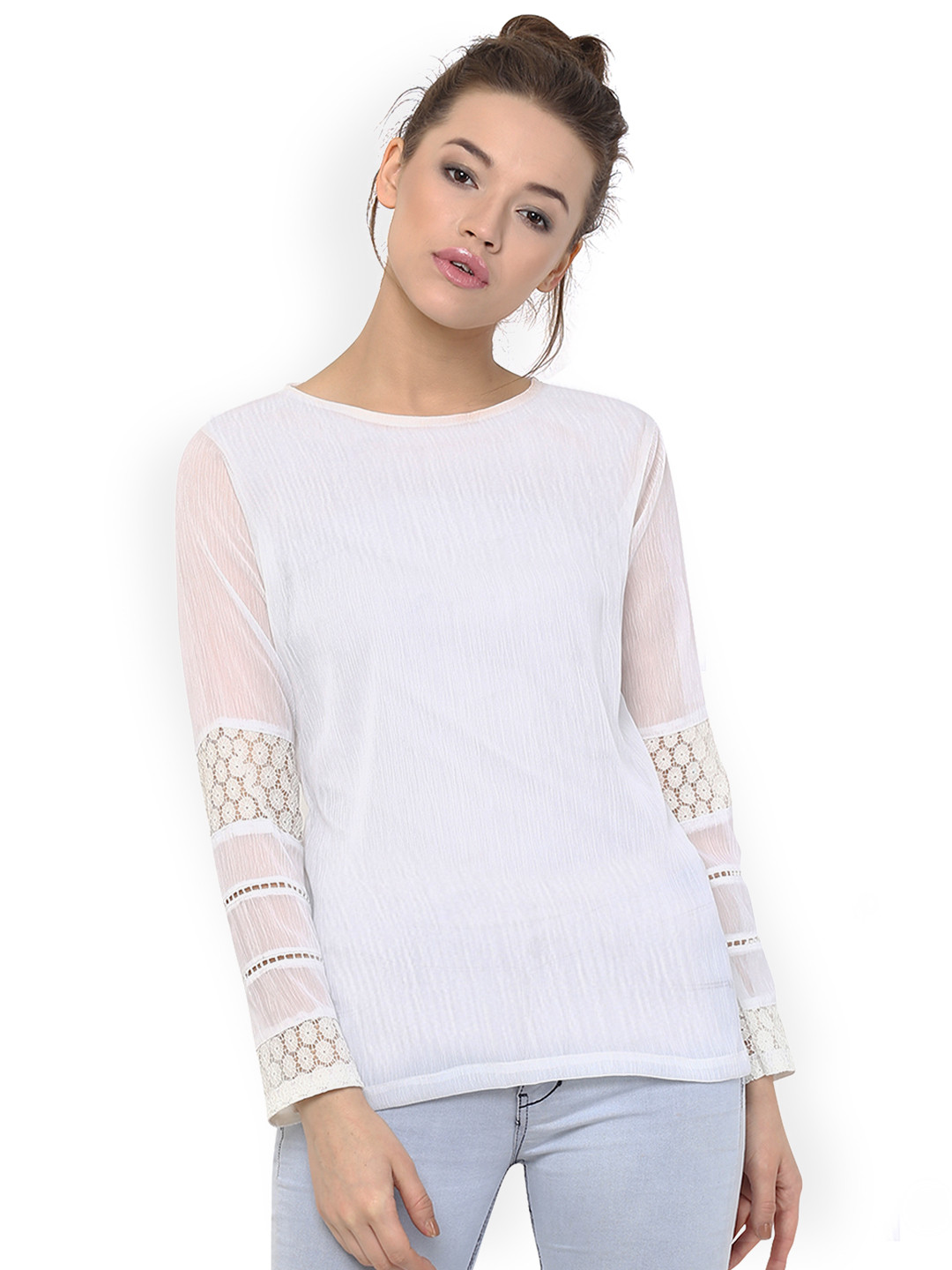 

Miss Chase Women Off-White Solid Top