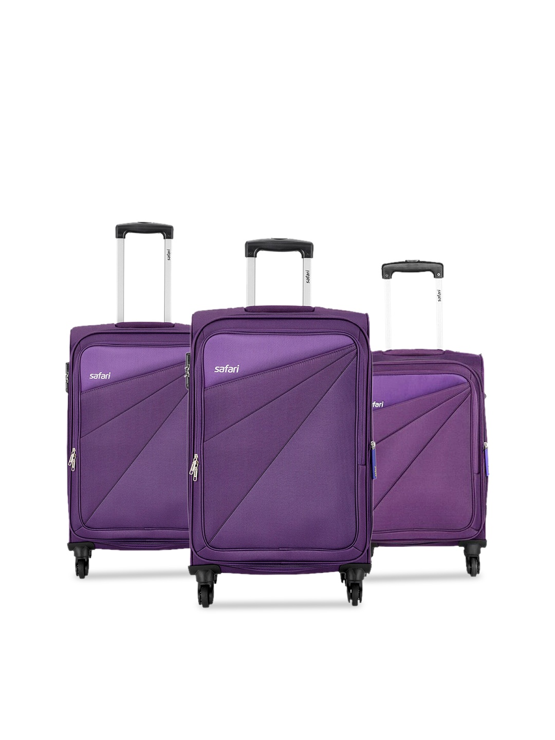 

Safari Set Of 3 Purple Color-Blocked Trolley Bag