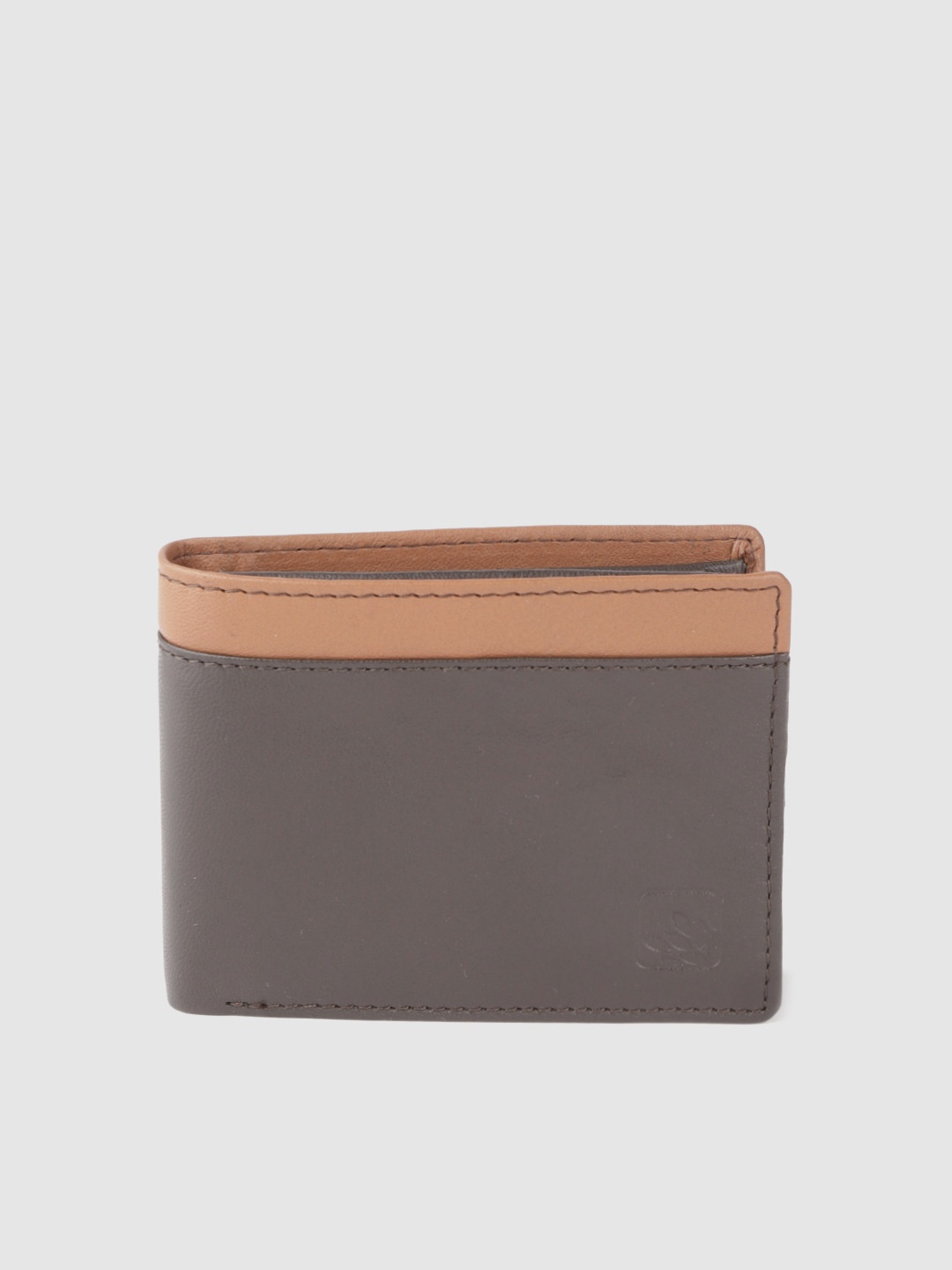 

Woodland Men Brown Leather Two Fold Wallet with Striped Detail