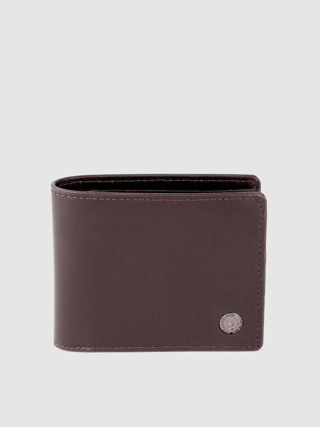 

Woodland Men Coffee Brown Solid Leather Two Fold Wallet