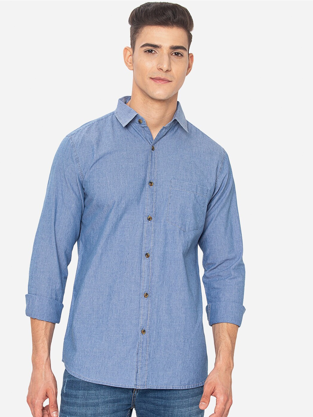 

JADE BLUE Men Blue Slim Fit Casual Shirt