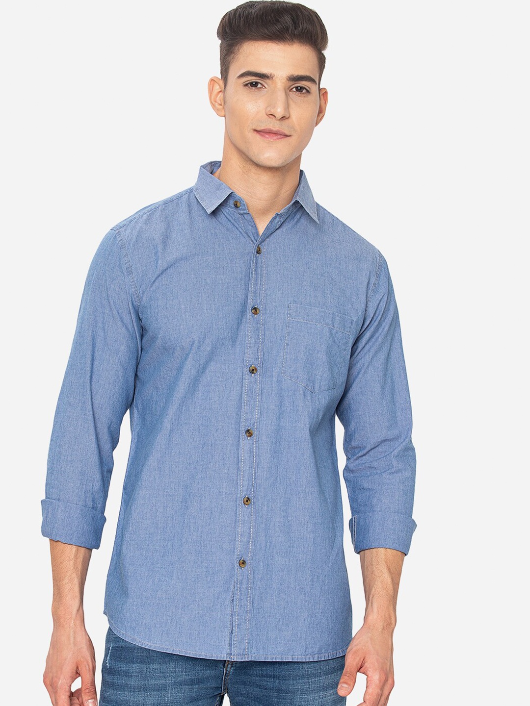 

JADE BLUE Men Blue Slim Fit Casual Shirt