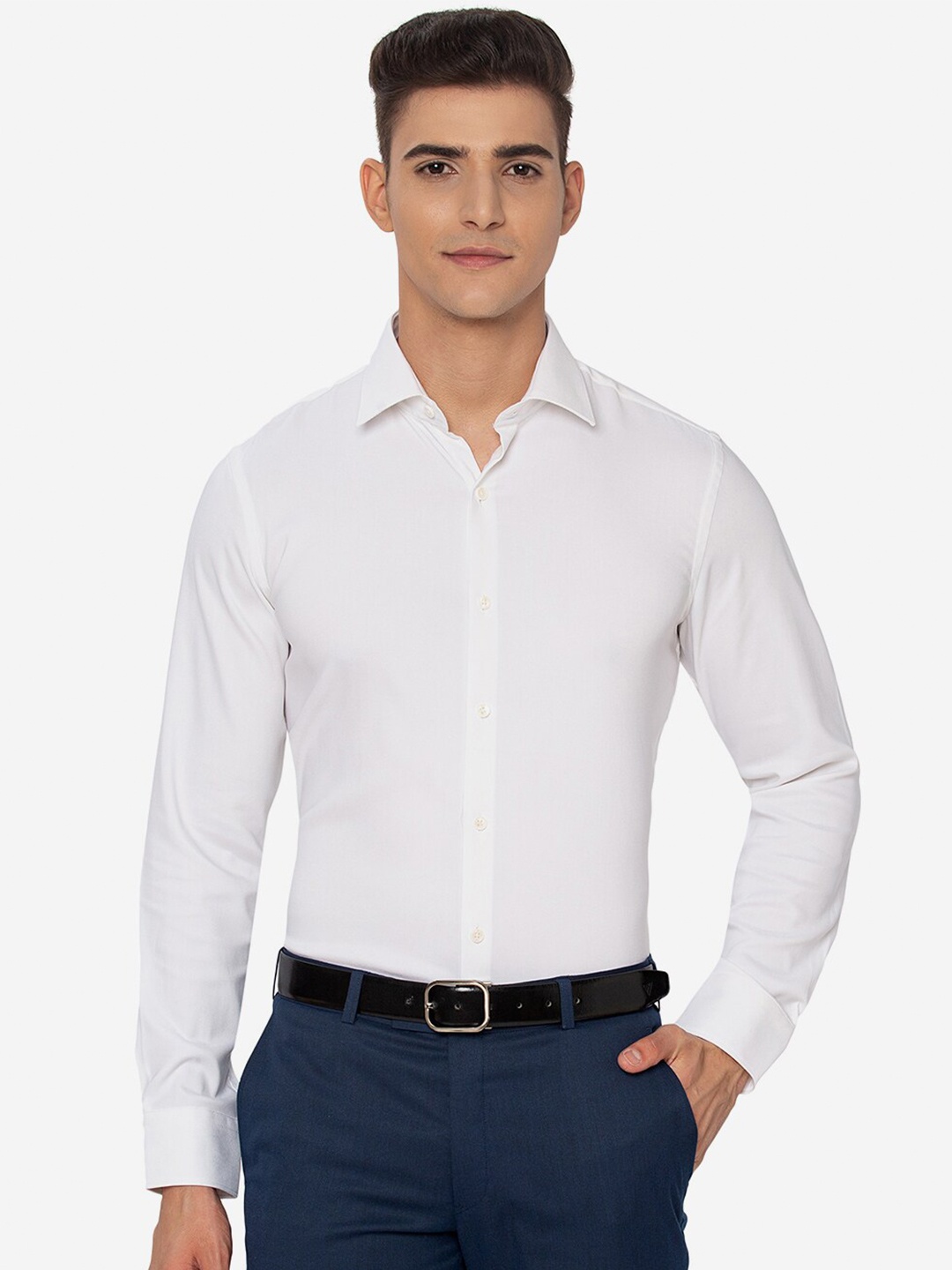 

JB STUDIO Men White Slim Fit Party Shirt