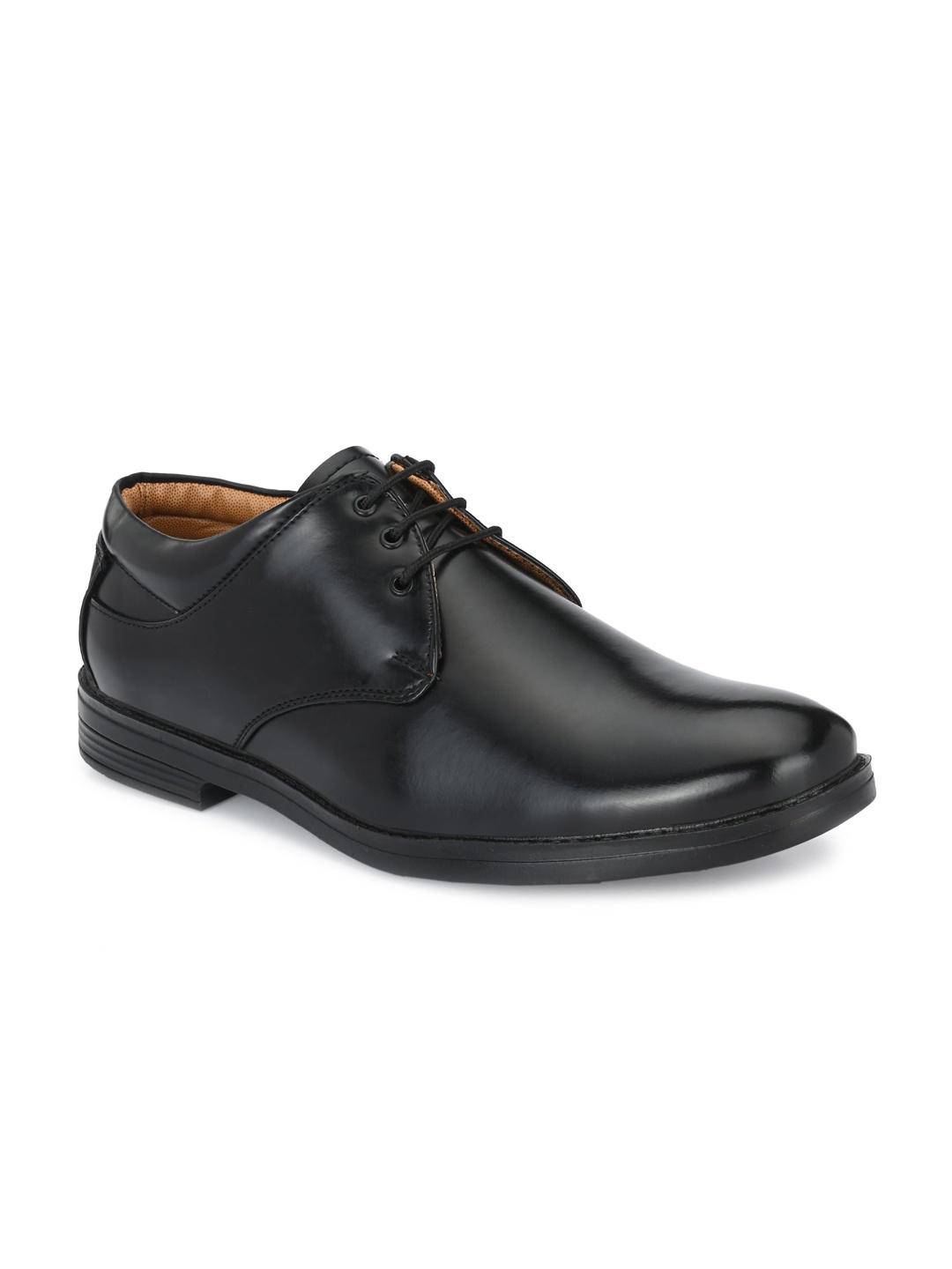 

Azzaro Black Men Black Solid Formal Leather Derbys