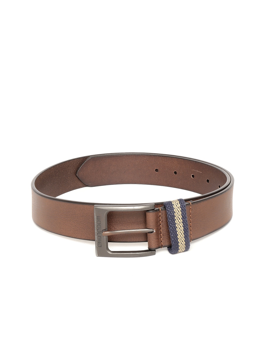 

Woodland Men Brown Solid Leather Belt