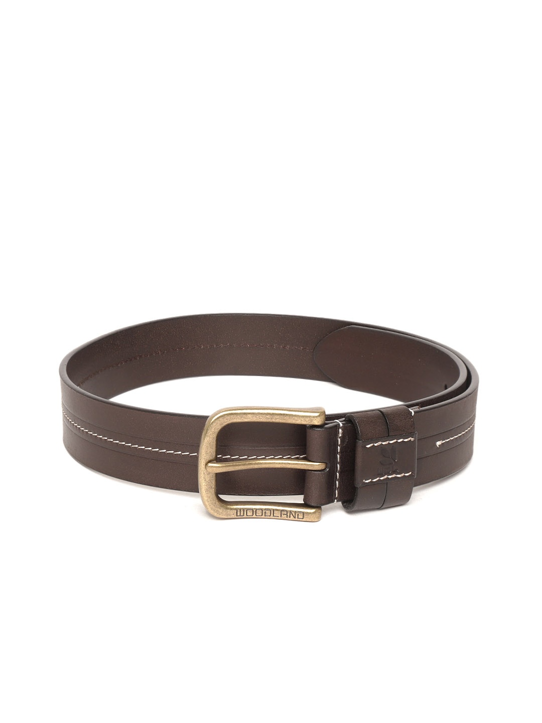 

Woodland Men Brown Solid Leather Belt