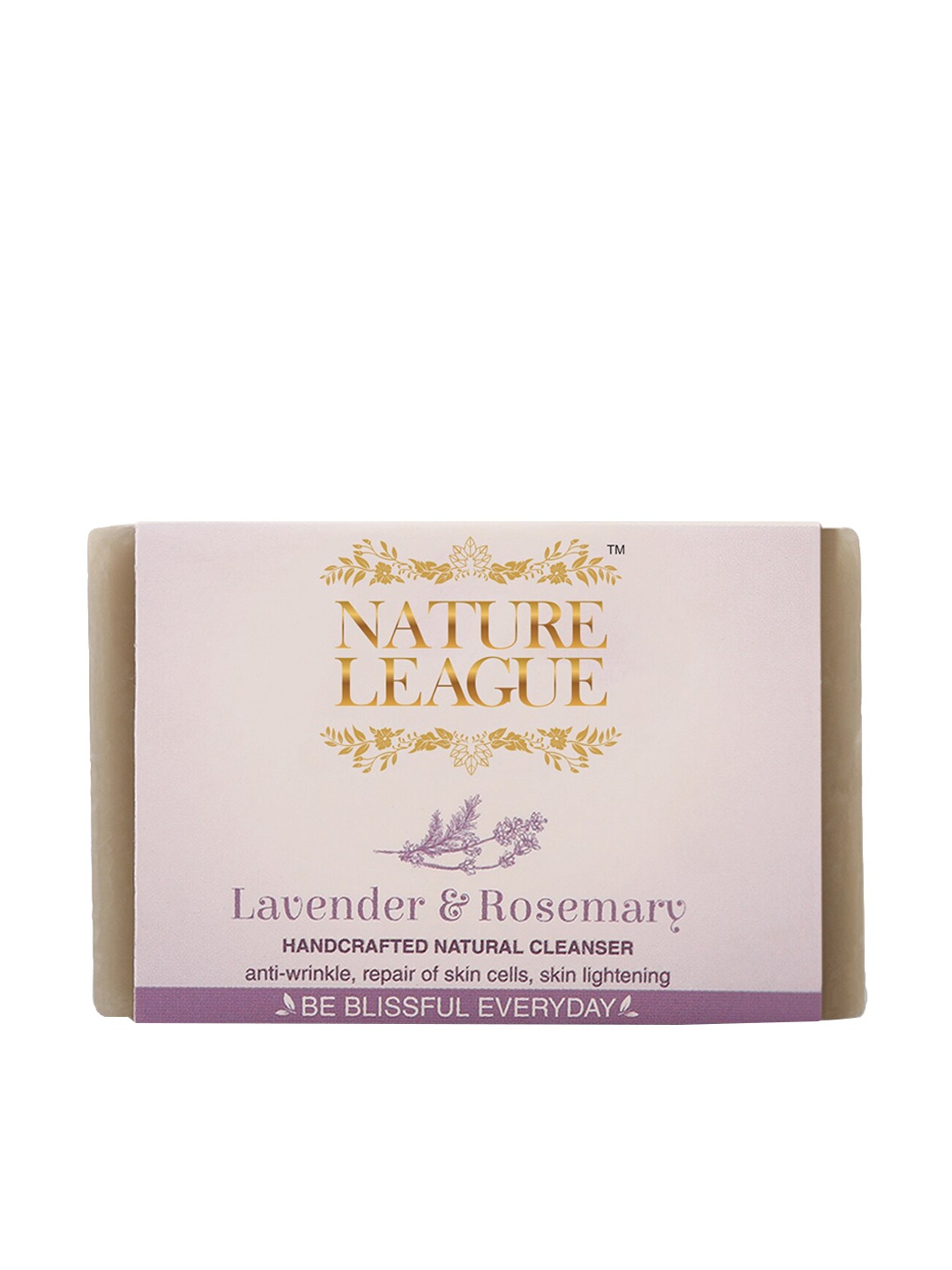 

NATURE LEAGUE Lavender & Rosemary Anti-Wrinkle Handcrafted Natural Bar Soap - 100 g, White