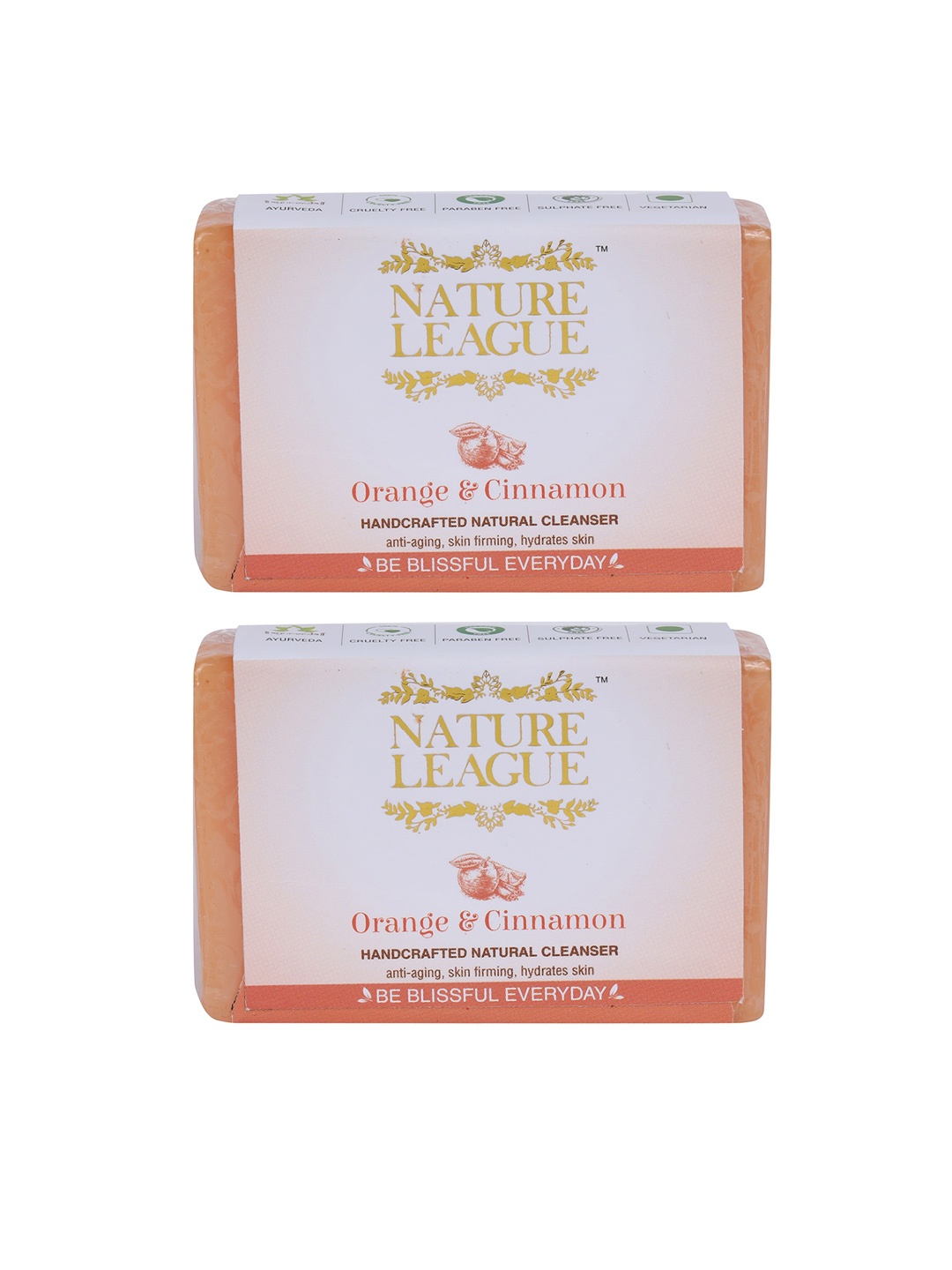 

NATURE LEAGUE Pack Of 2 Orange & Cinnamon Natural Bar Soaps