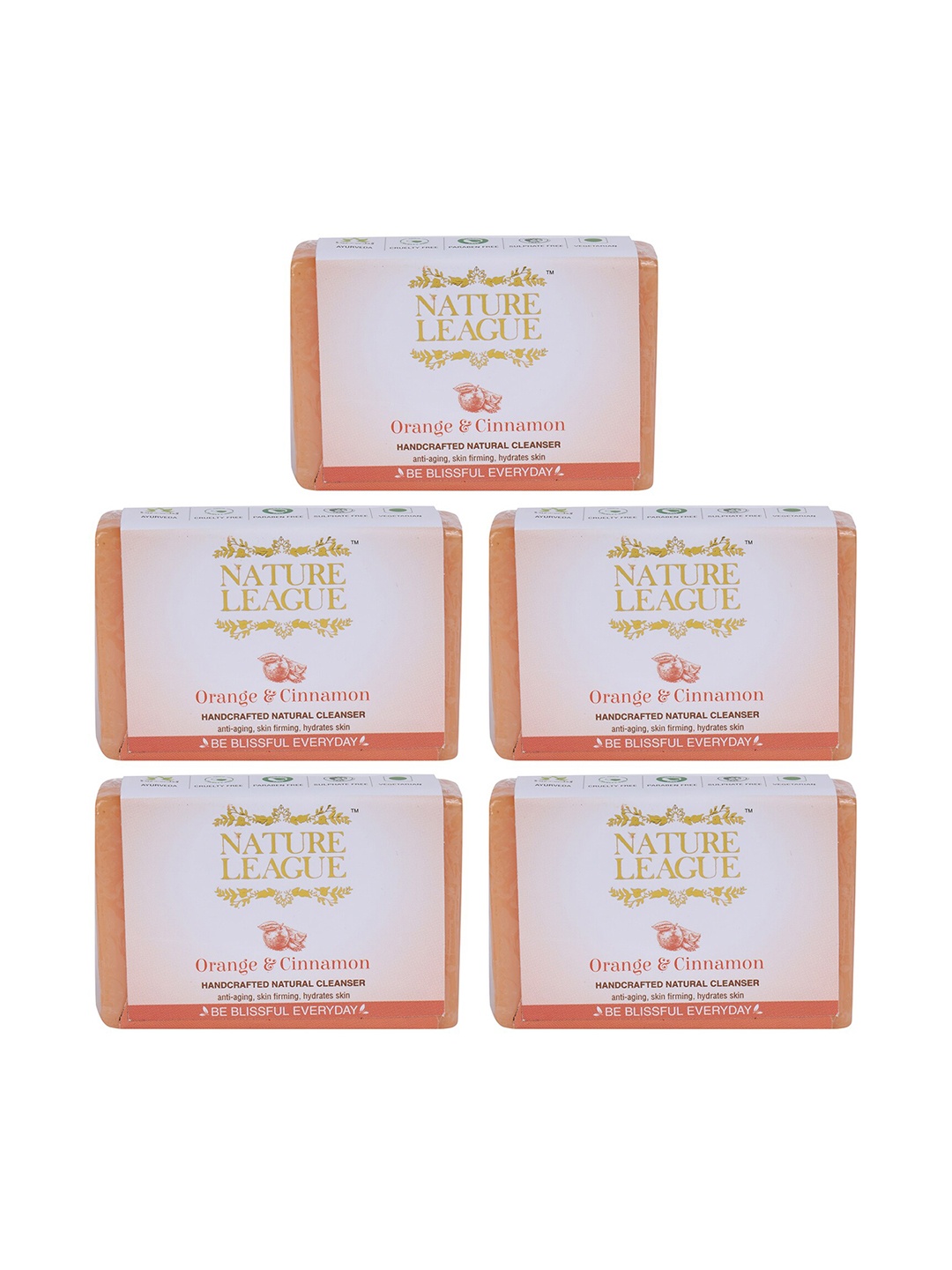 

NATURE LEAGUE Set of 5 Natural Handmade Soap, Orange