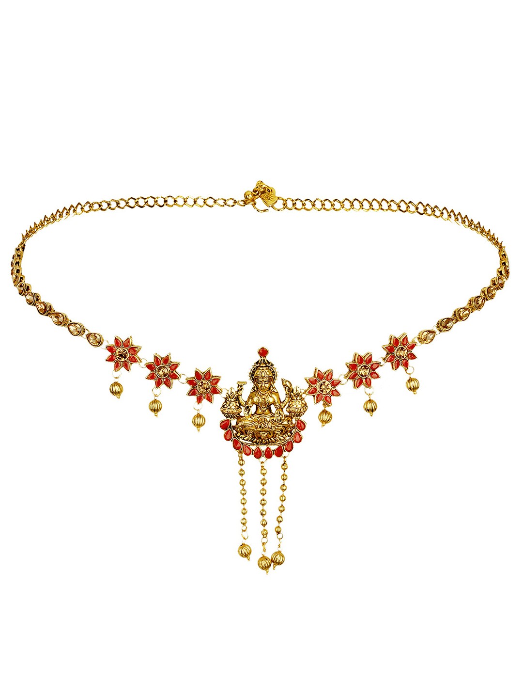 

Sanjog Gold-Toned & Red Stone Studded Kamarband