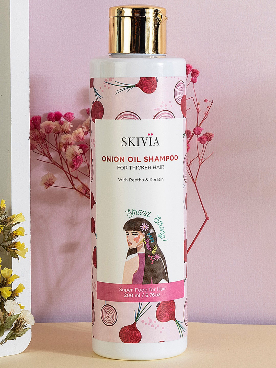 

SKIVIA Women Onion Oil Shampoo With Reetha & Keratin 200ml, Transparent