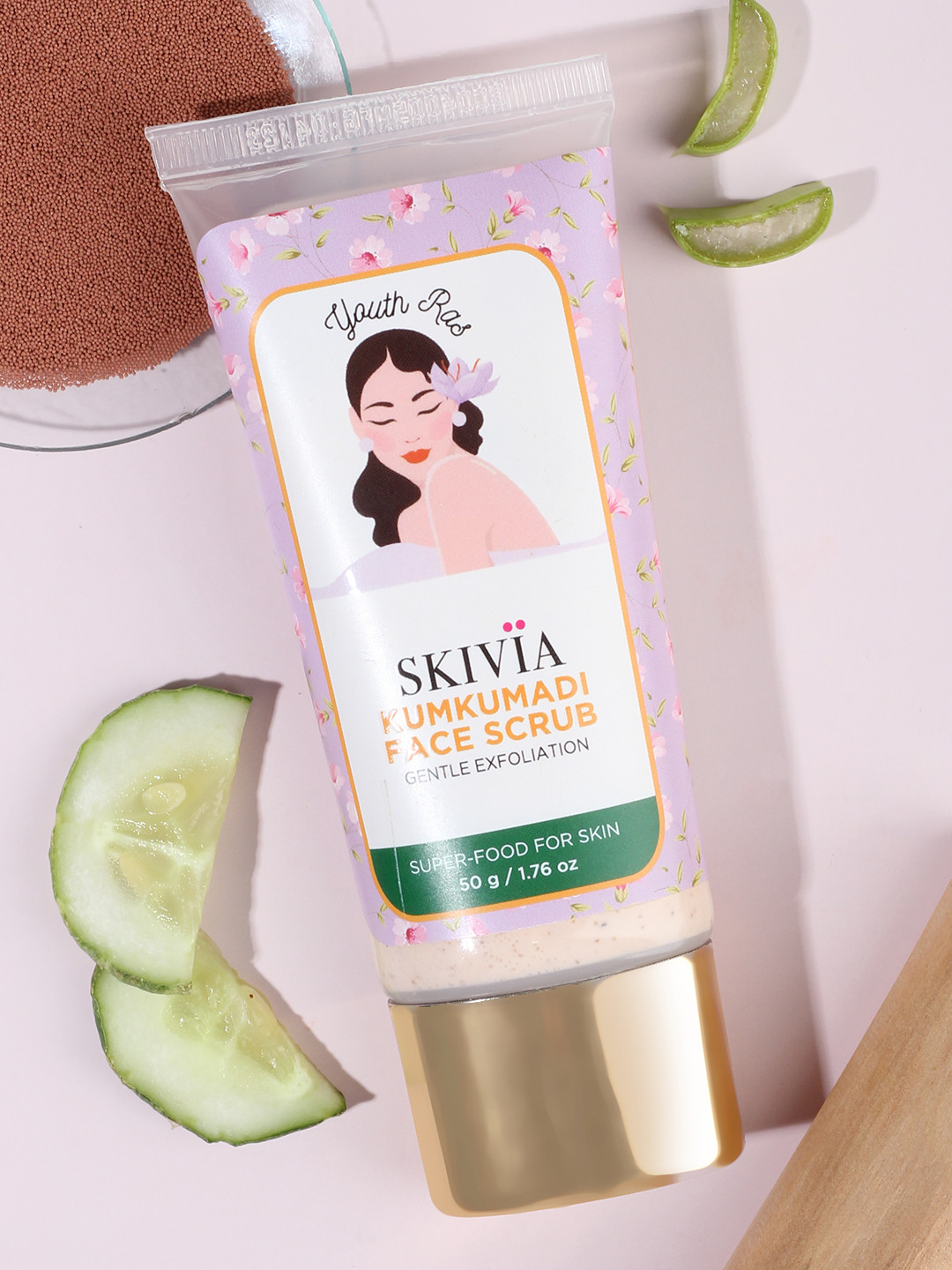

SKIVIA Kumkumadi Face Scrub with Vitamin E & Beetroot Extracts - 50 g, Pink