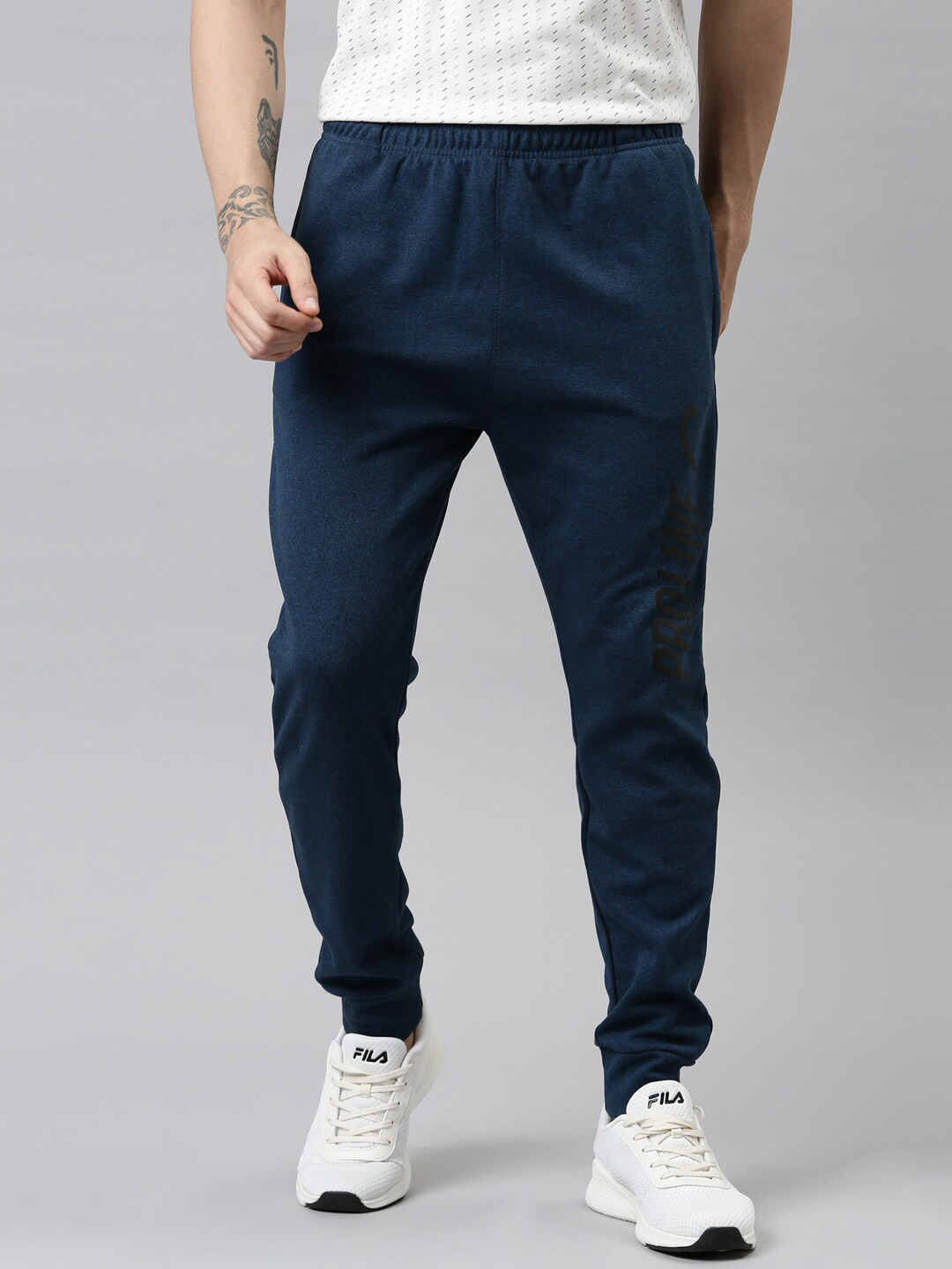 

Proline Active Men Blue Solid Cotton Joggers