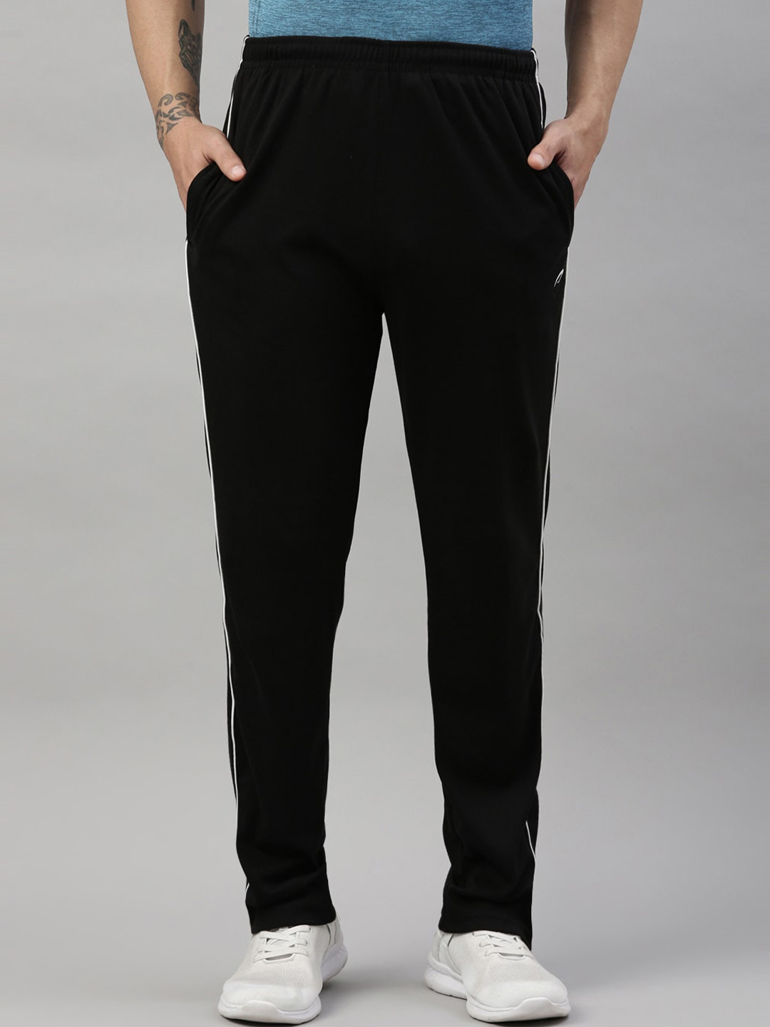 

Proline Active Men Black Solid Cotton Track Pants