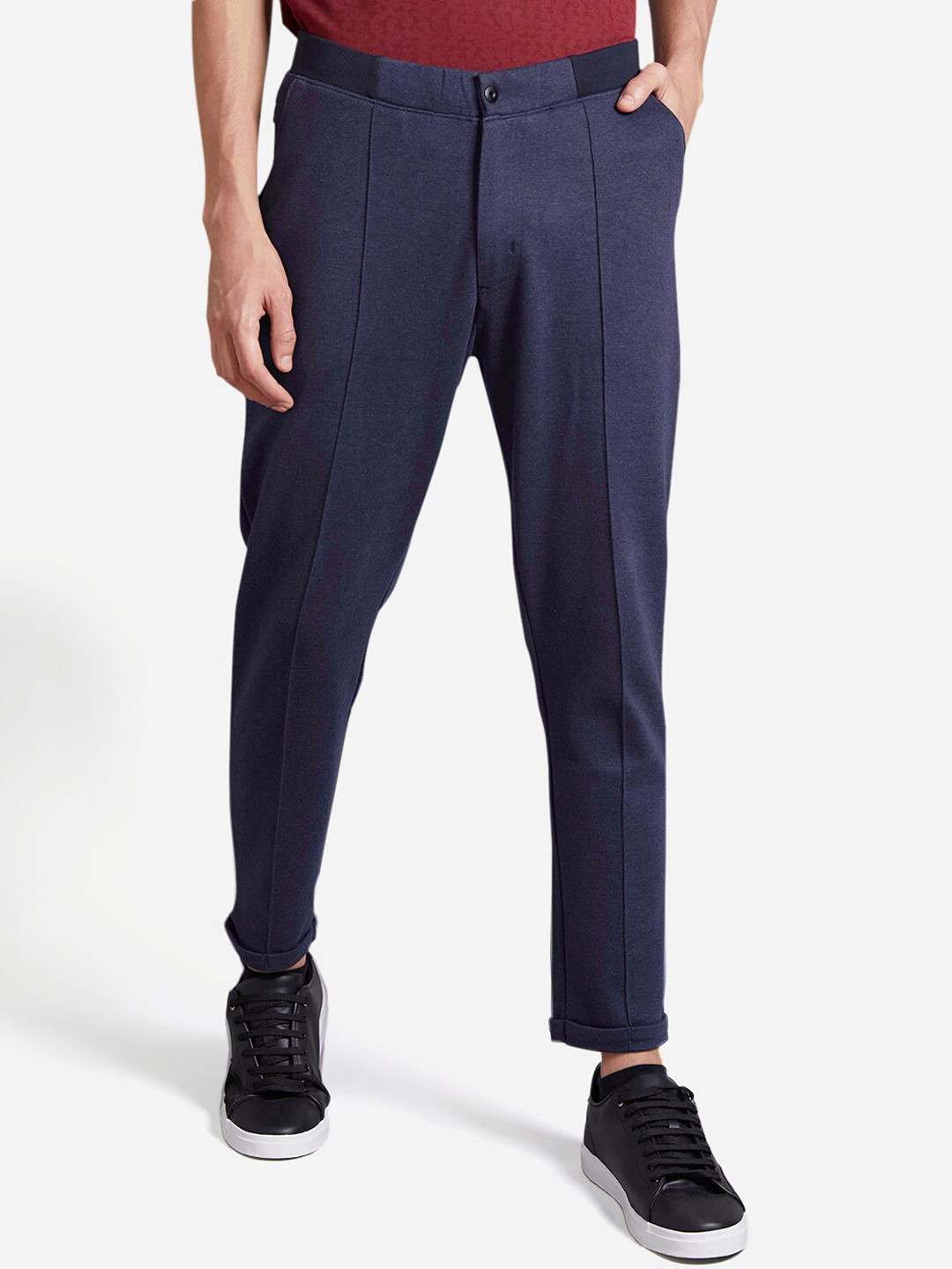 

Proline Active Men Blue Solid Cotton Track Pant