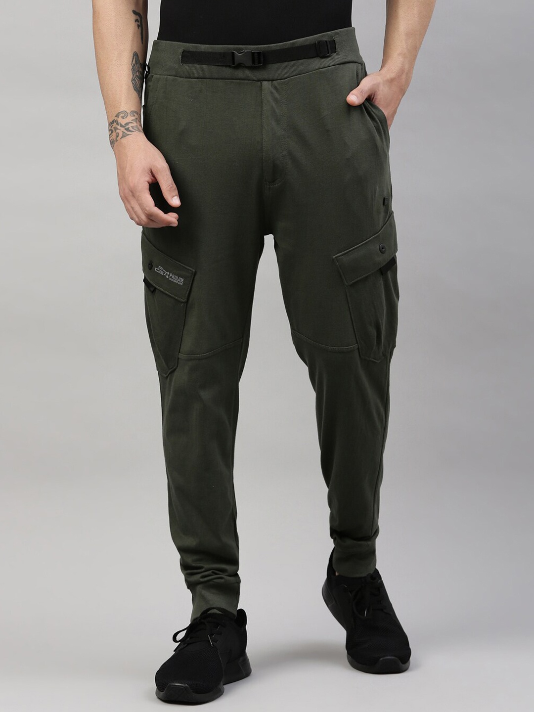 

Proline Active Men Olive Solid Cotton Track Pants