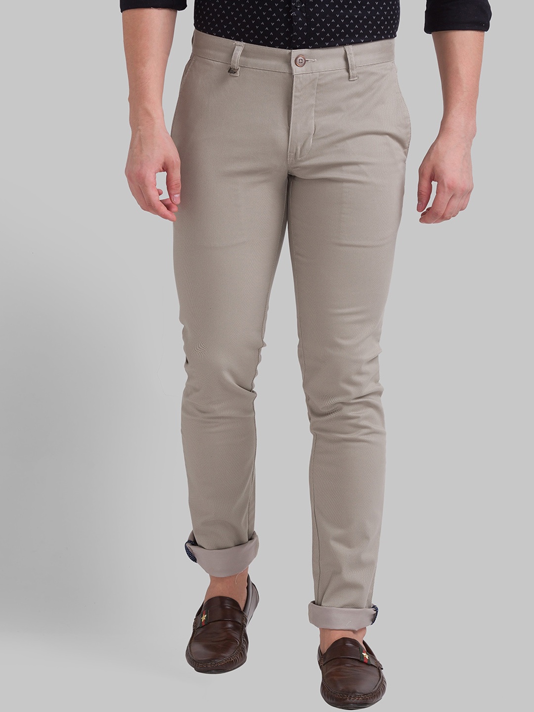 

Parx Men Grey Slim Fit Trousers