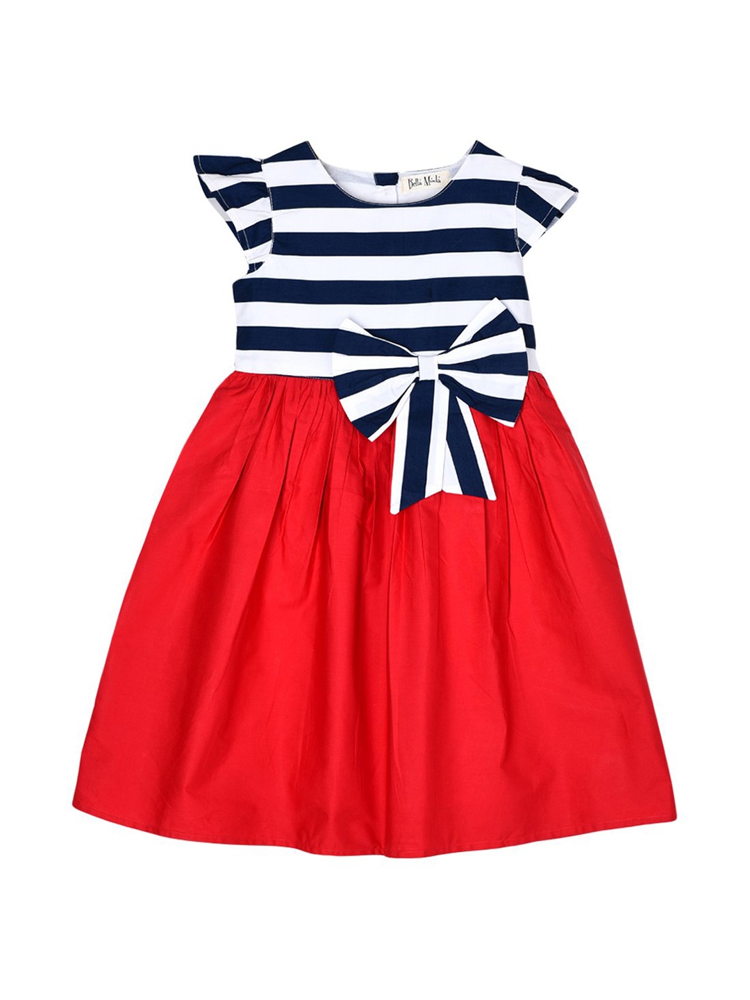 

Bella Moda Girls Red & Blue Striped Dress