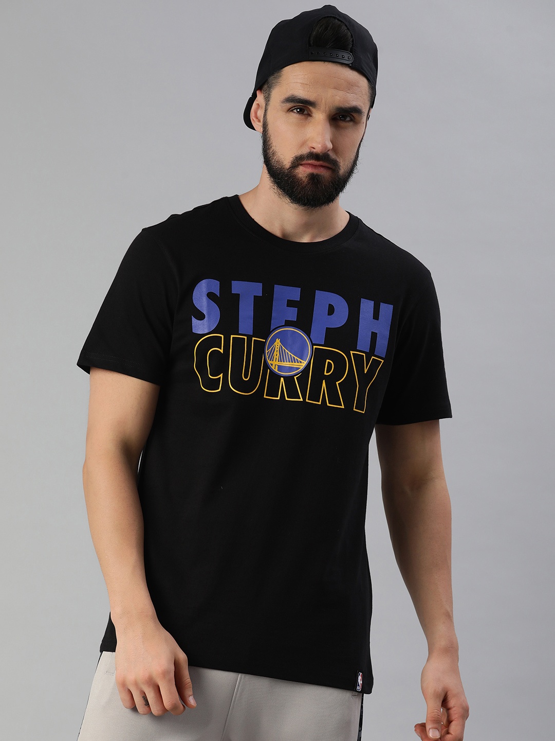 

NBA Men Black Sports Golden State Warriors Steph Curry T-Shirt