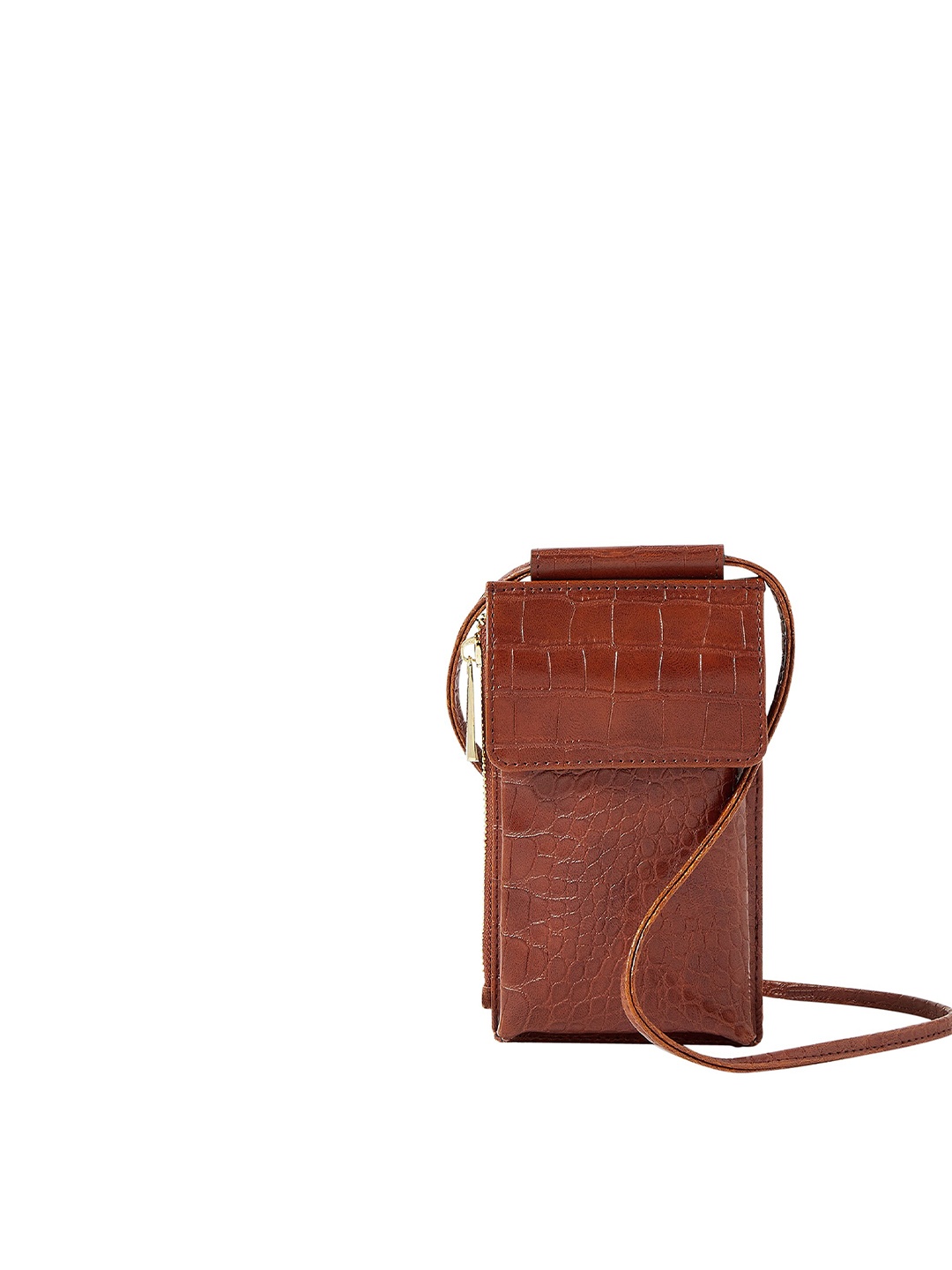 

Accessorize Women Tan Textured Zip Around Wallet