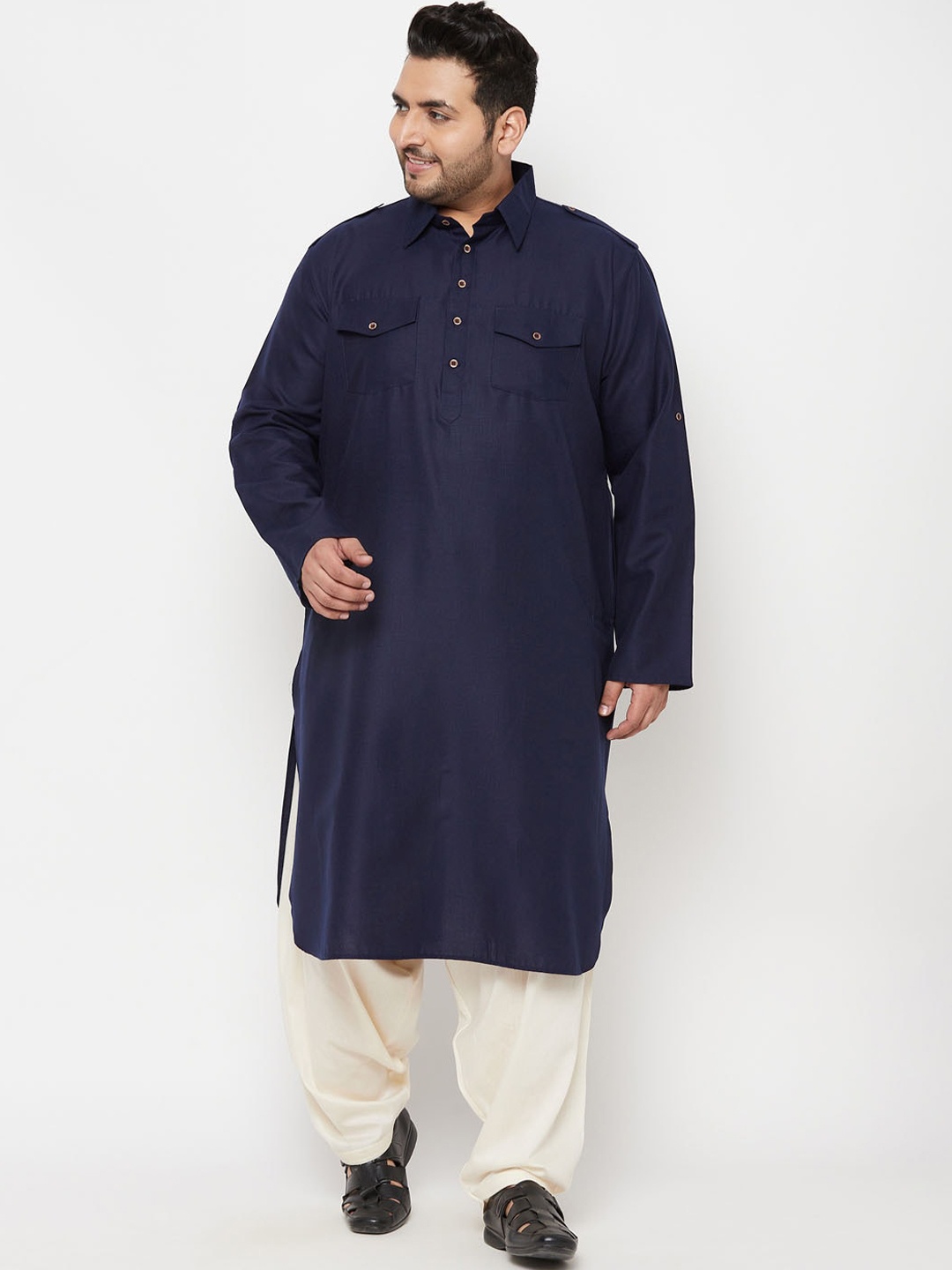 

VASTRAMAY Men Blue Kurta Set