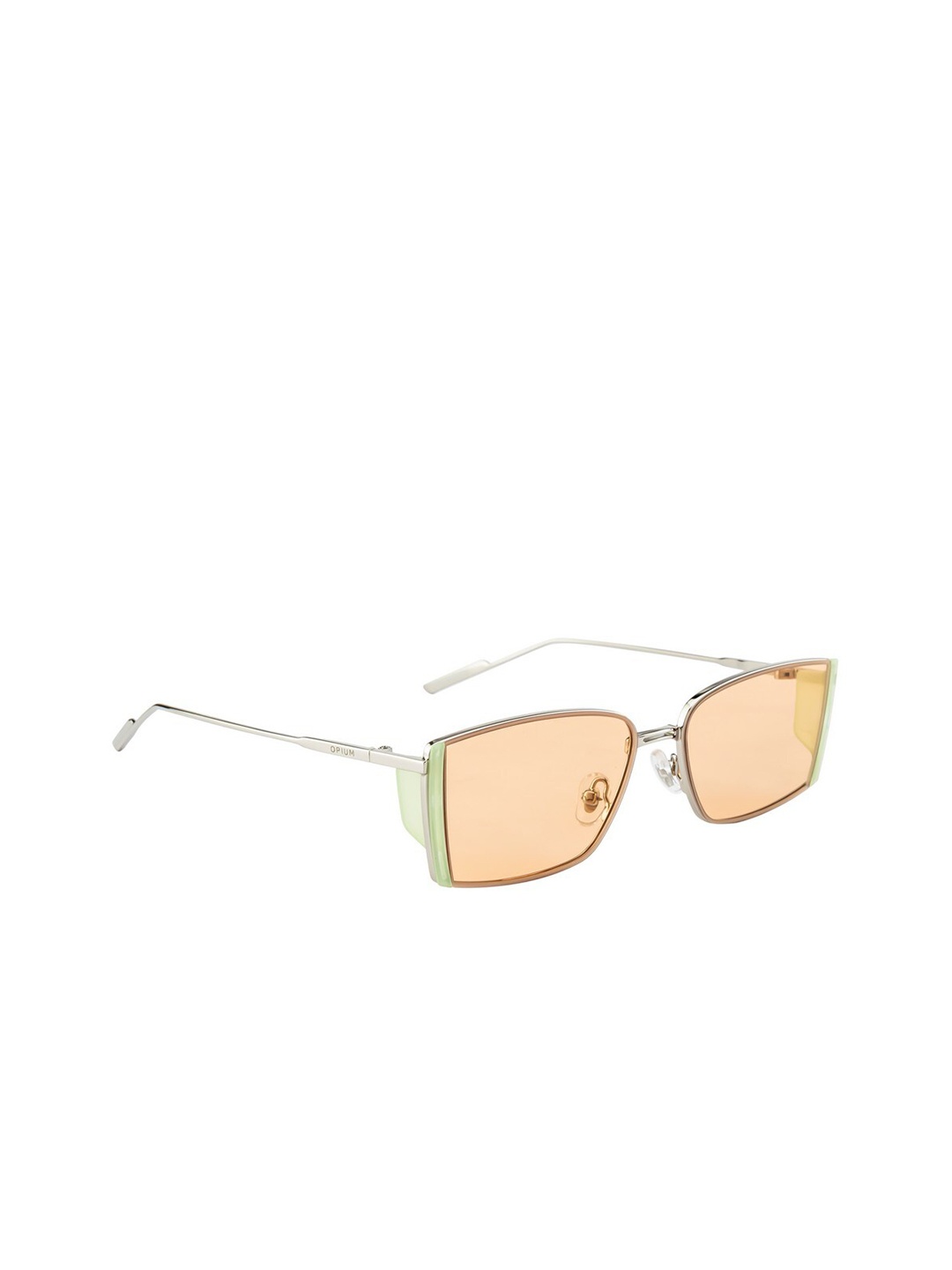 

OPIUM Unisex Orange Lens & Silver-Toned Rectangle Sunglasses with UV Protected Lens