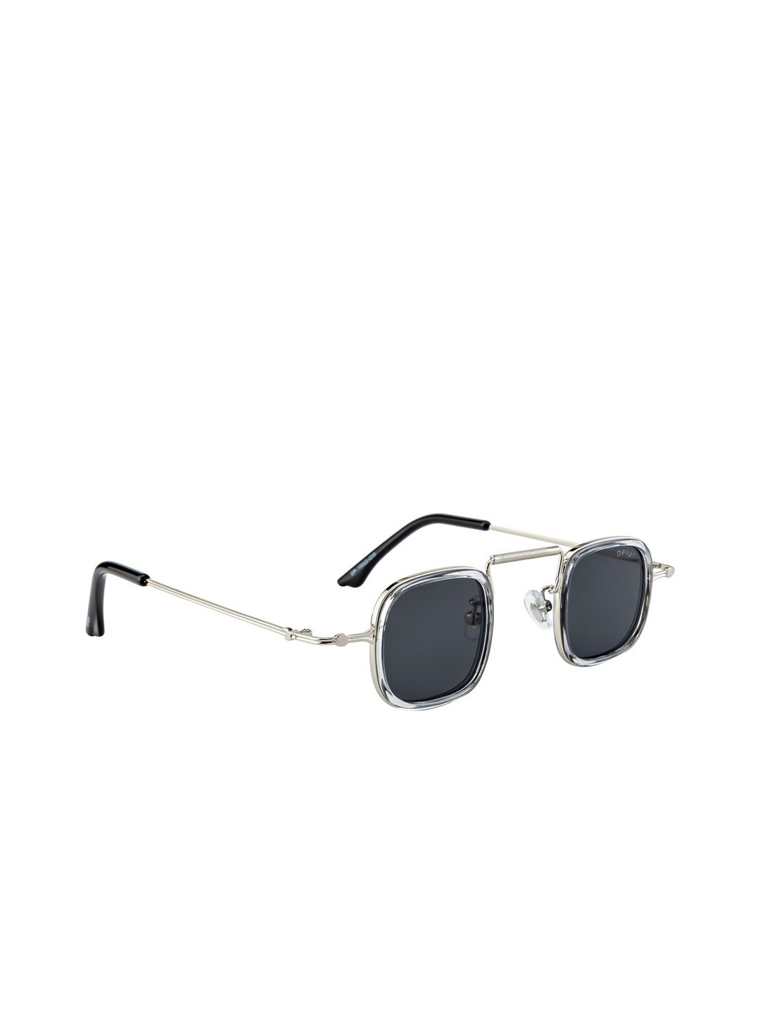 

OPIUM Unisex Grey Lens & Silver-Toned Square Sunglasses with Polarised and UV Protected Lens
