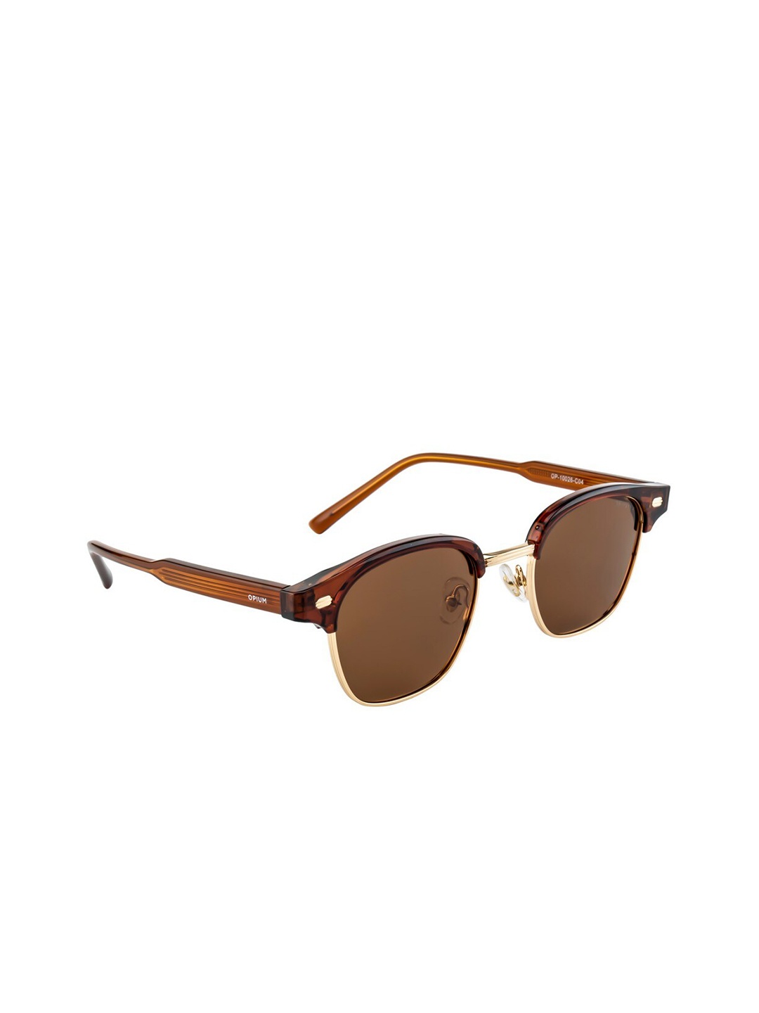 

OPIUM Unisex Brown Lens & Gold-Toned Square Sunglasses with Polarised and UV Protected Lens OP-10026-C04-Brown