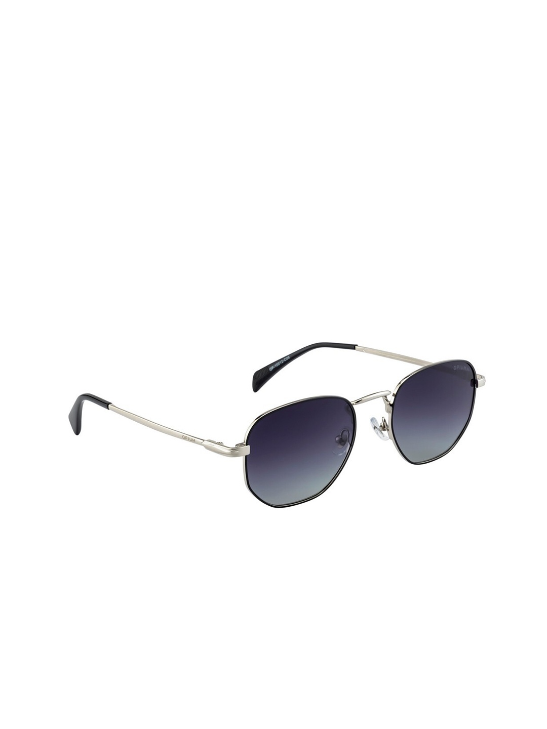 

OPIUM Adults Blue Lens & Silver-Toned Square Polarised & UV Protected Sunglass