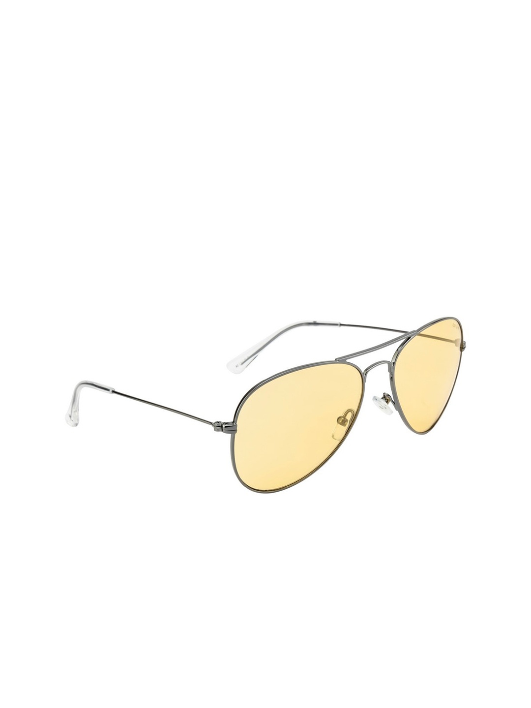 

OPIUM Unisex Yellow Lens & Gunmetal-Toned Aviator Sunglasses with UV Protected Lens