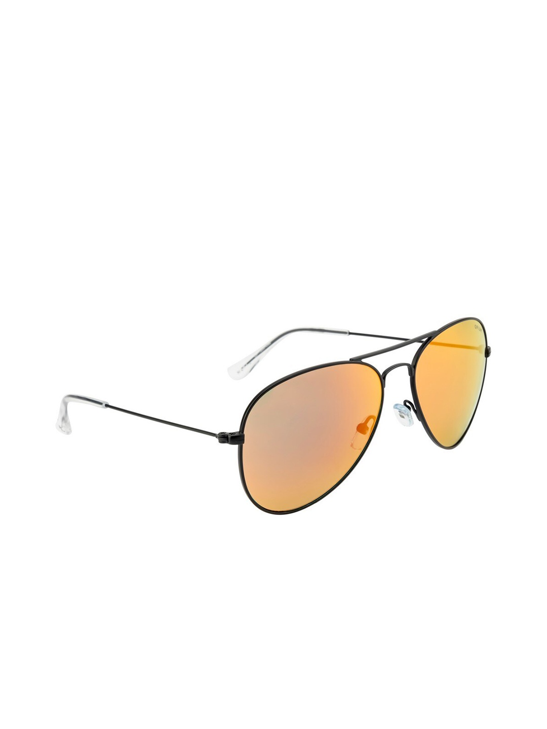 

OPIUM Unisex Red Lens & Black Aviator Sunglasses with UV Protected Lens