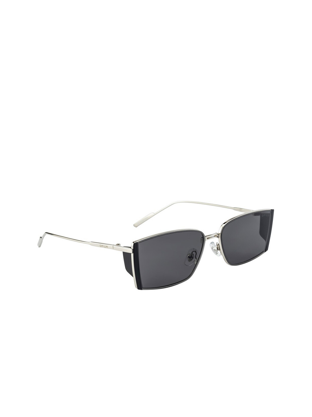

OPIUM Adults Black Lens & Silver-Toned Rectangle Sunglasses with UV Protected Lens