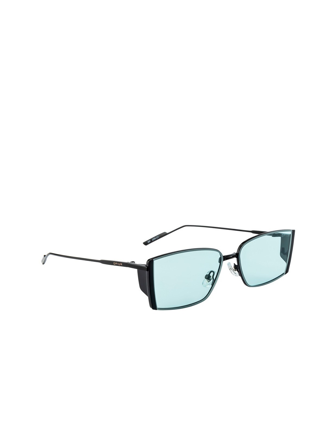 

OPIUM Unisex Green Lens & Black Rectangle Sunglasses with UV Protected Lens