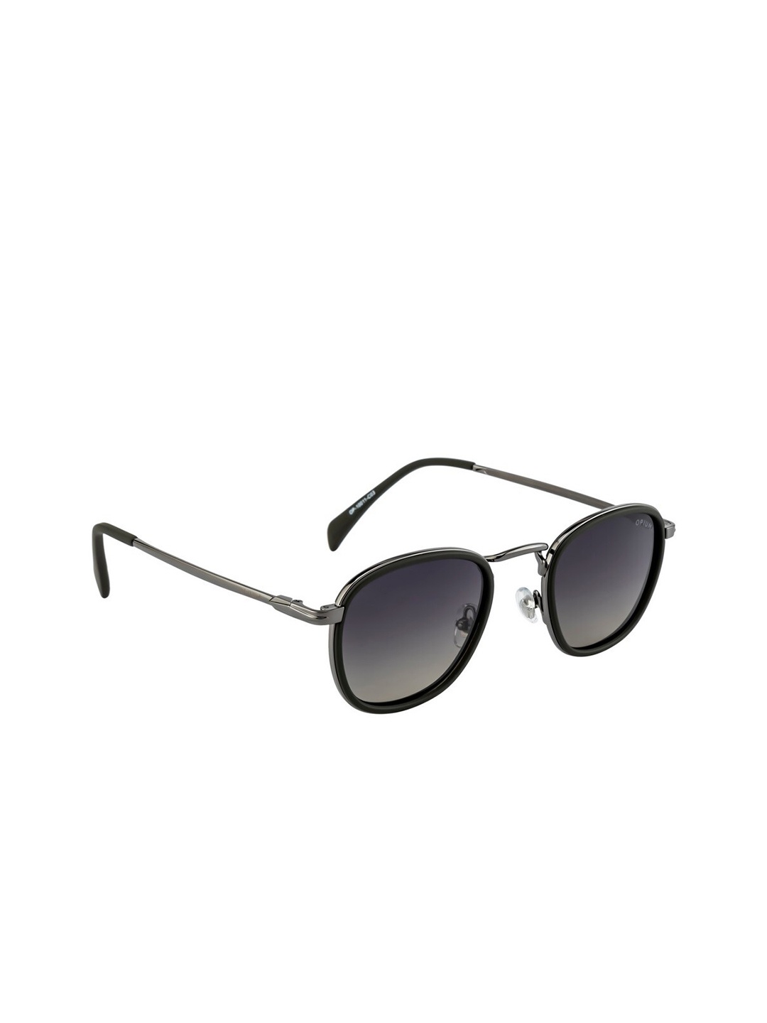 

OPIUM Unisex Blue Lens & Gunmetal-Toned Oval Sunglasses with Polarised and UV Protected Lens