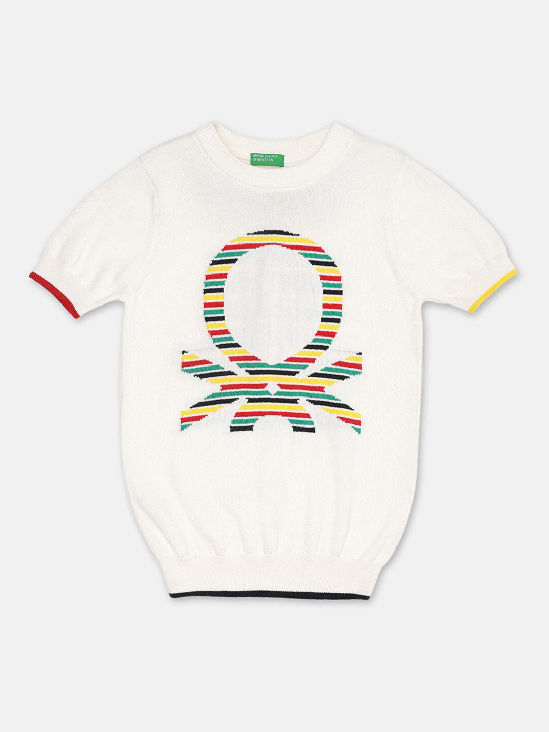 

United Colors of Benetton Boys White Printed Sweatshirt