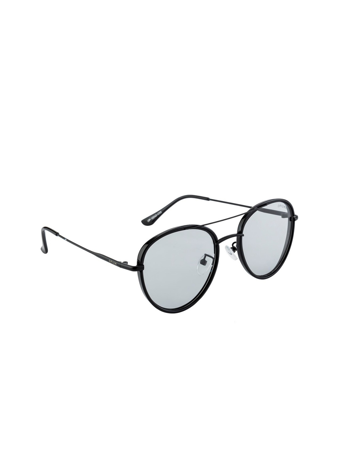 

OPIUM Men Grey Lens & Black Round Sunglasses with Polarised and UV Protected Lens