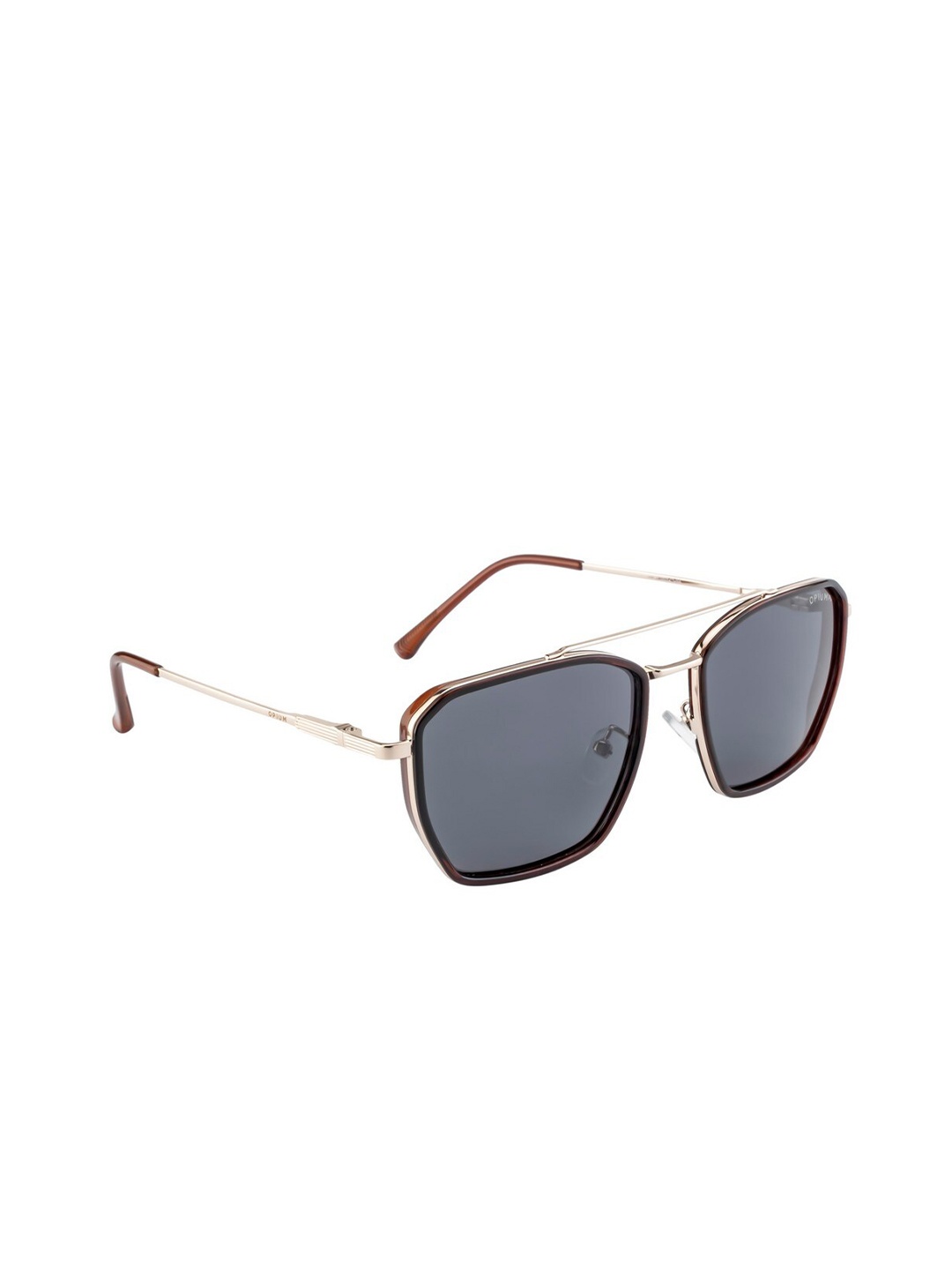 

OPIUM Men Grey Lens & Gold-Toned Square Sunglasses With UV Protected Lens-OP-10052-C02