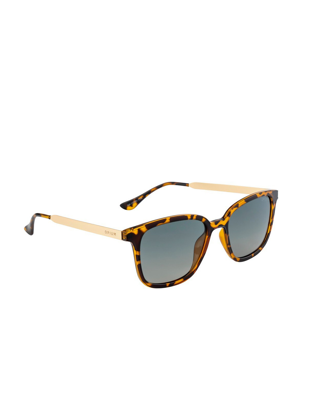 

OPIUM Men Green Lens & Gold-Toned Wayfarer Sunglasses with Polarised and UV Protected Lens