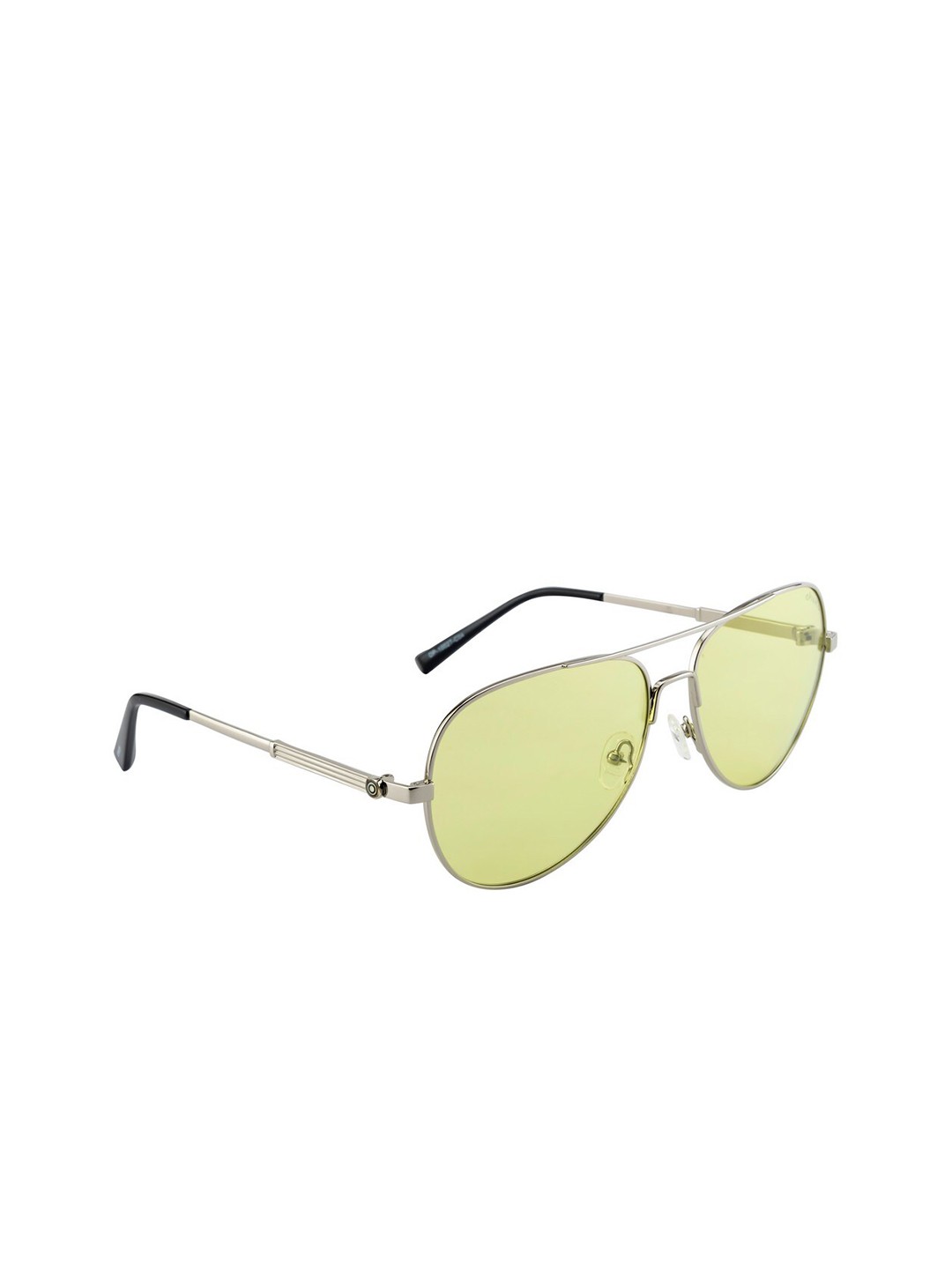 

OPIUM Men Green Lens & Silver-Toned Aviator Sunglasses with Polarised and UV Protected Lens