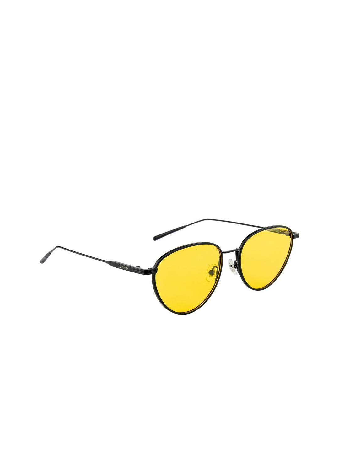 

OPIUM Women Yellow Lens & Black Oval Sunglasses Polarised UV Protected Lens OP-10024-C03