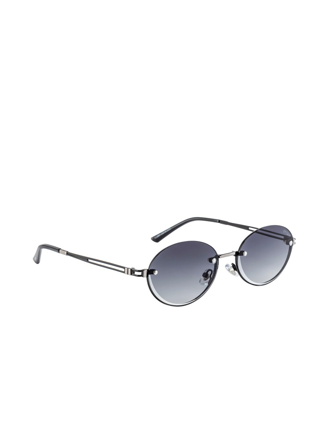 

OPIUM Women Grey Lens & Black Round Sunglasses with UV Protected Lens