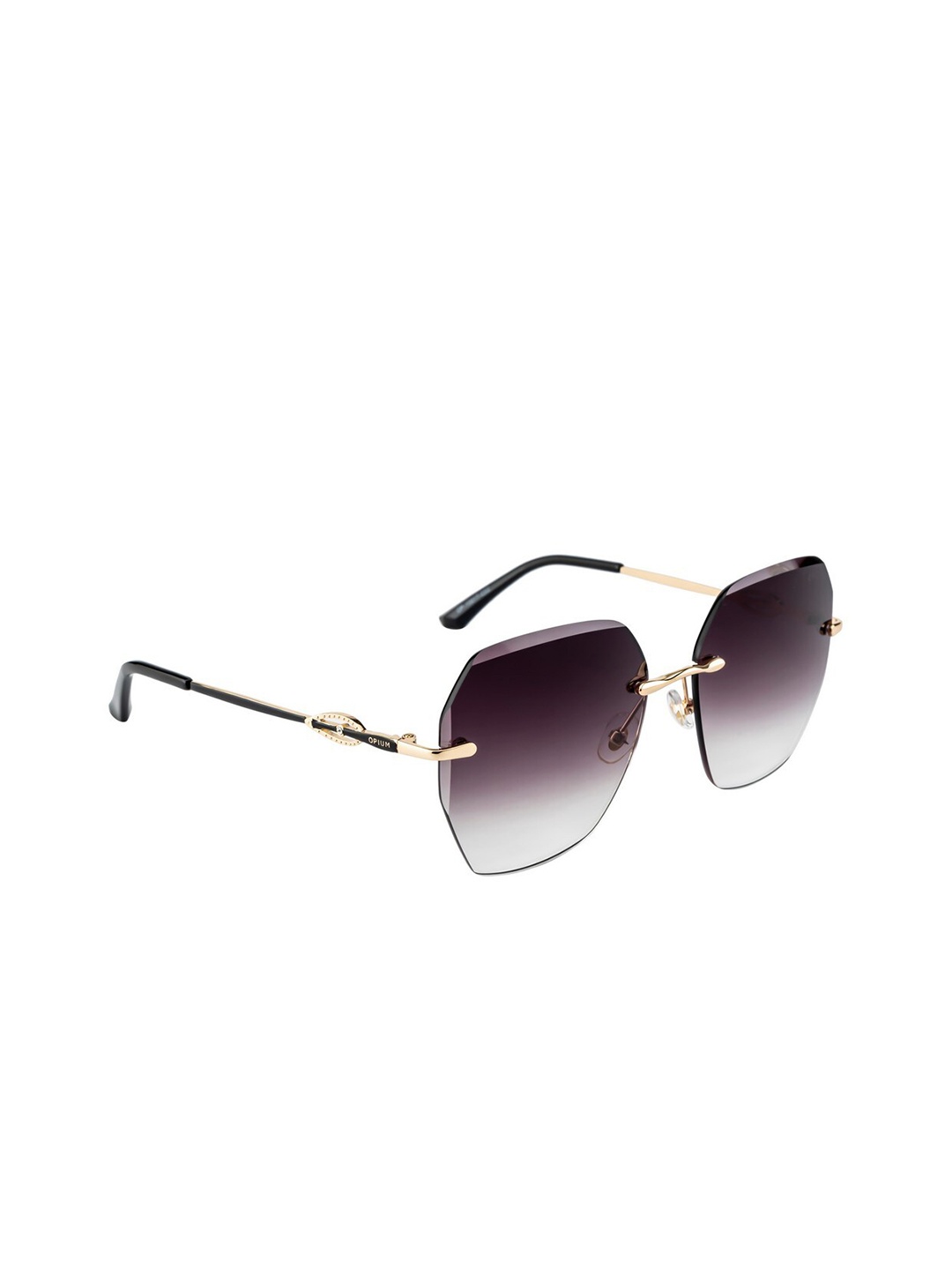 

OPIUM Women Purple Lens & Gold-Toned Square Sunglasses with UV Protected Lens, Grey