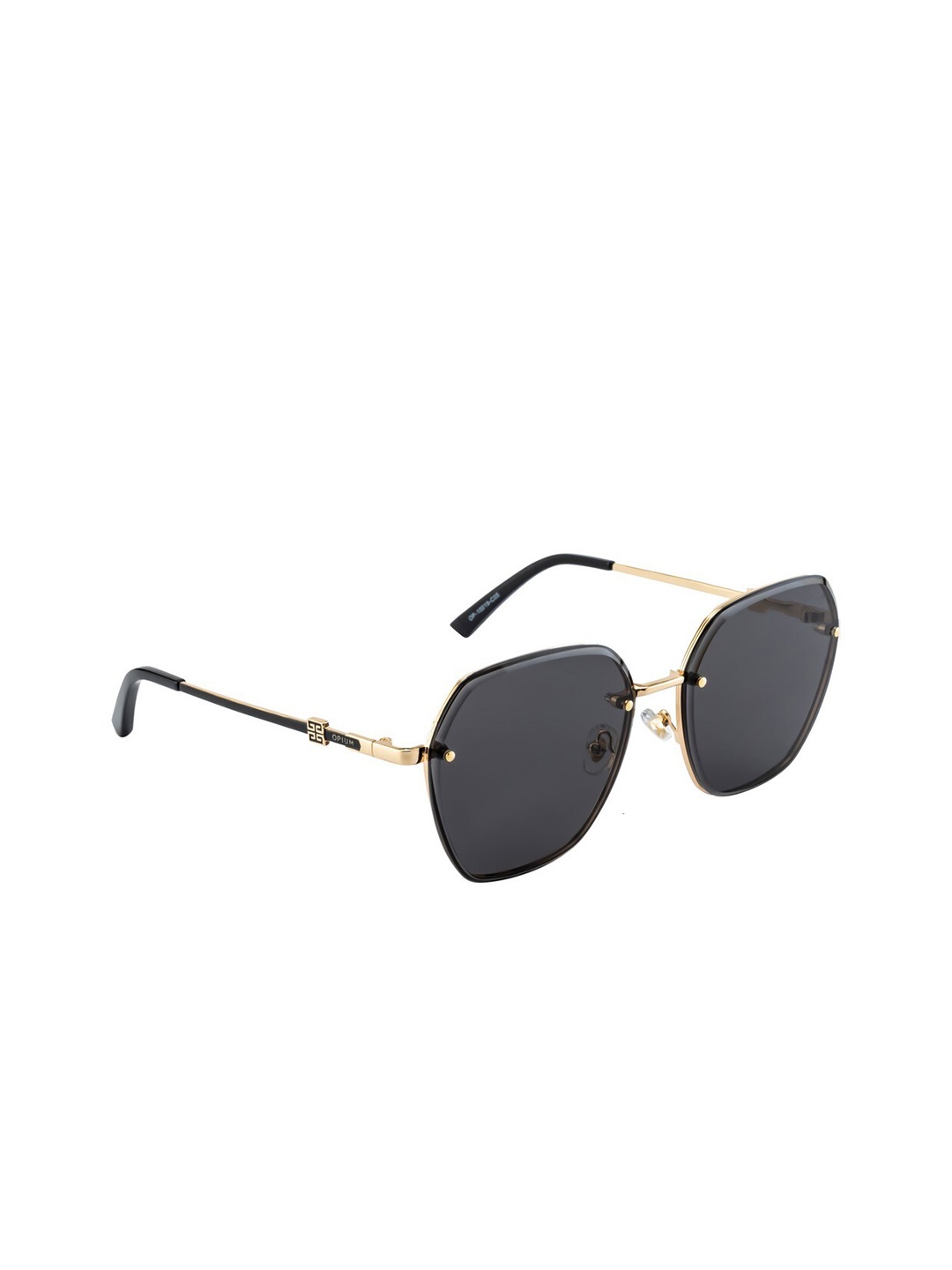 

OPIUM Women Black Lens & Gold-Toned Square Sunglasses with UV Protected Lens