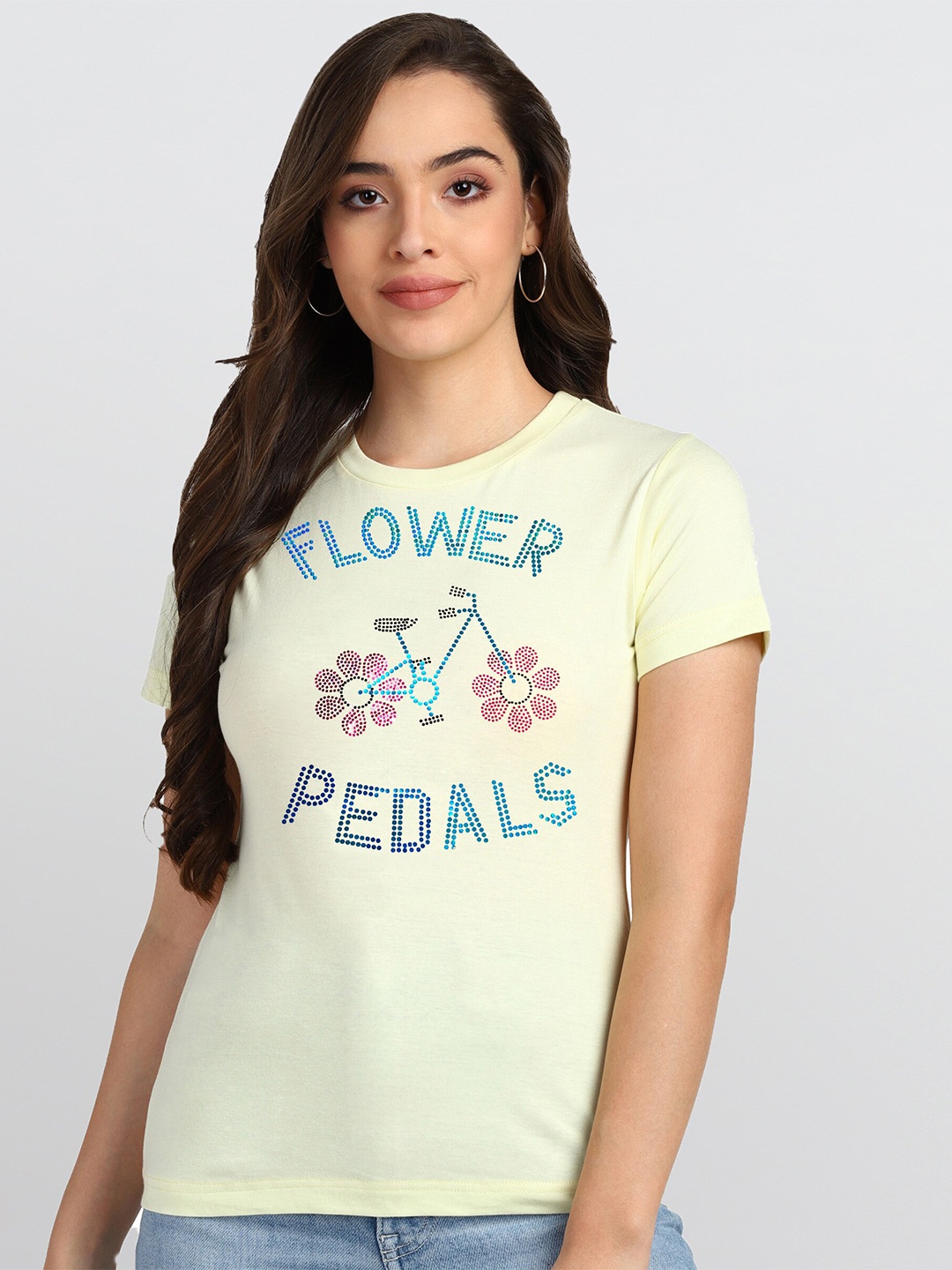 

shashvi Women Yellow Printed T-shirt