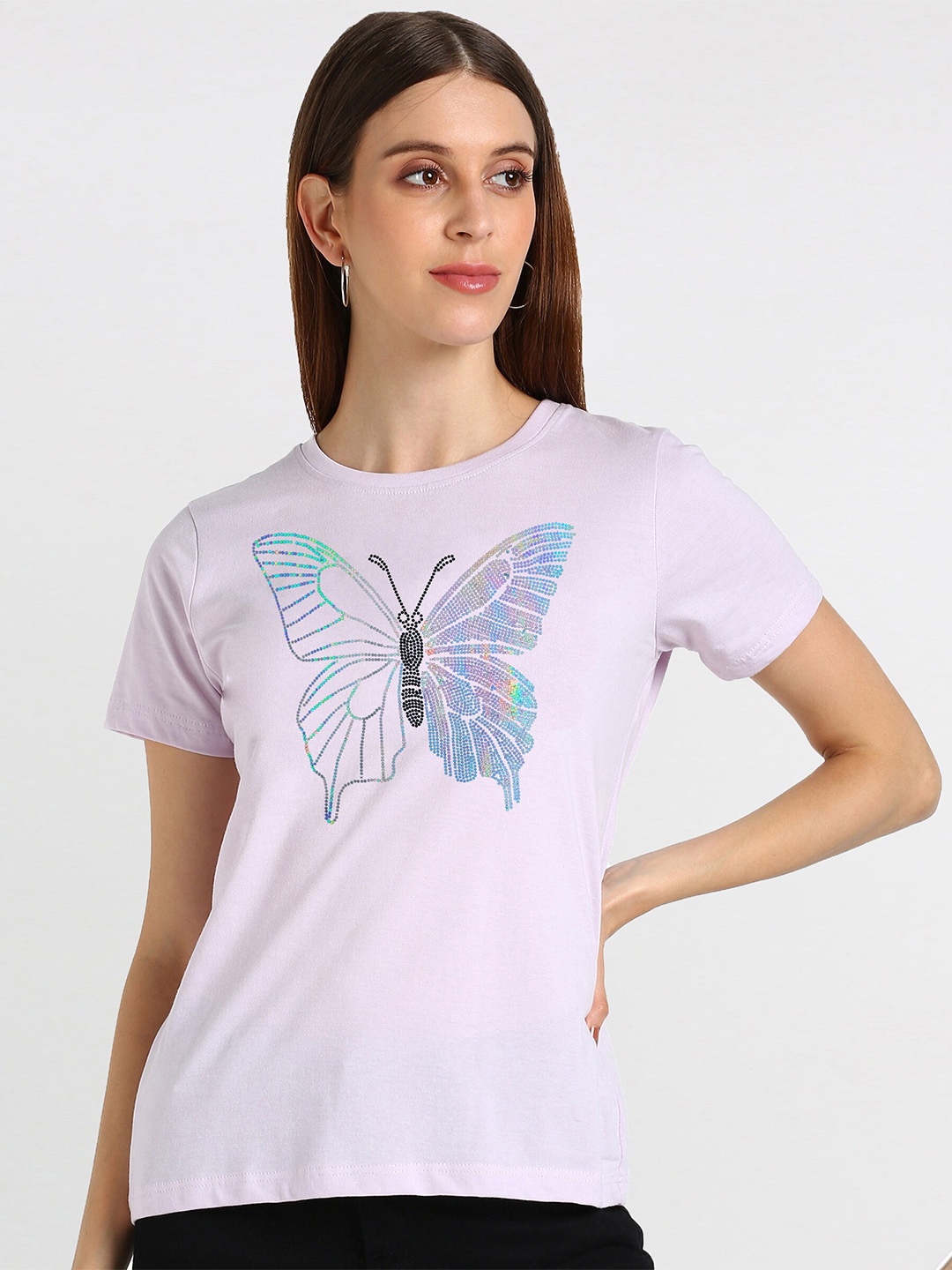 

shashvi Women Purple Printed T-shirt