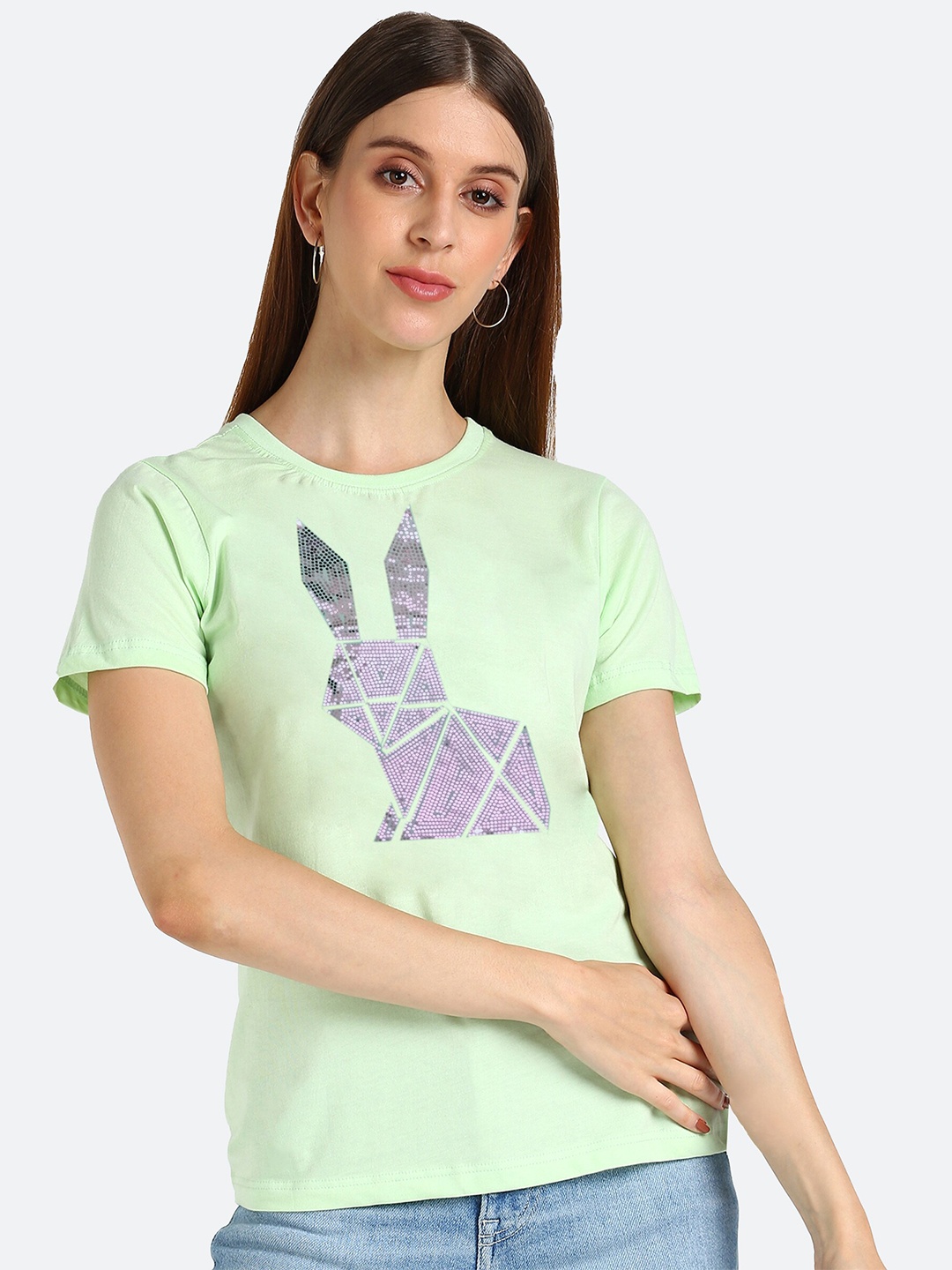 

Shashvi Women Green Printed T-shirt