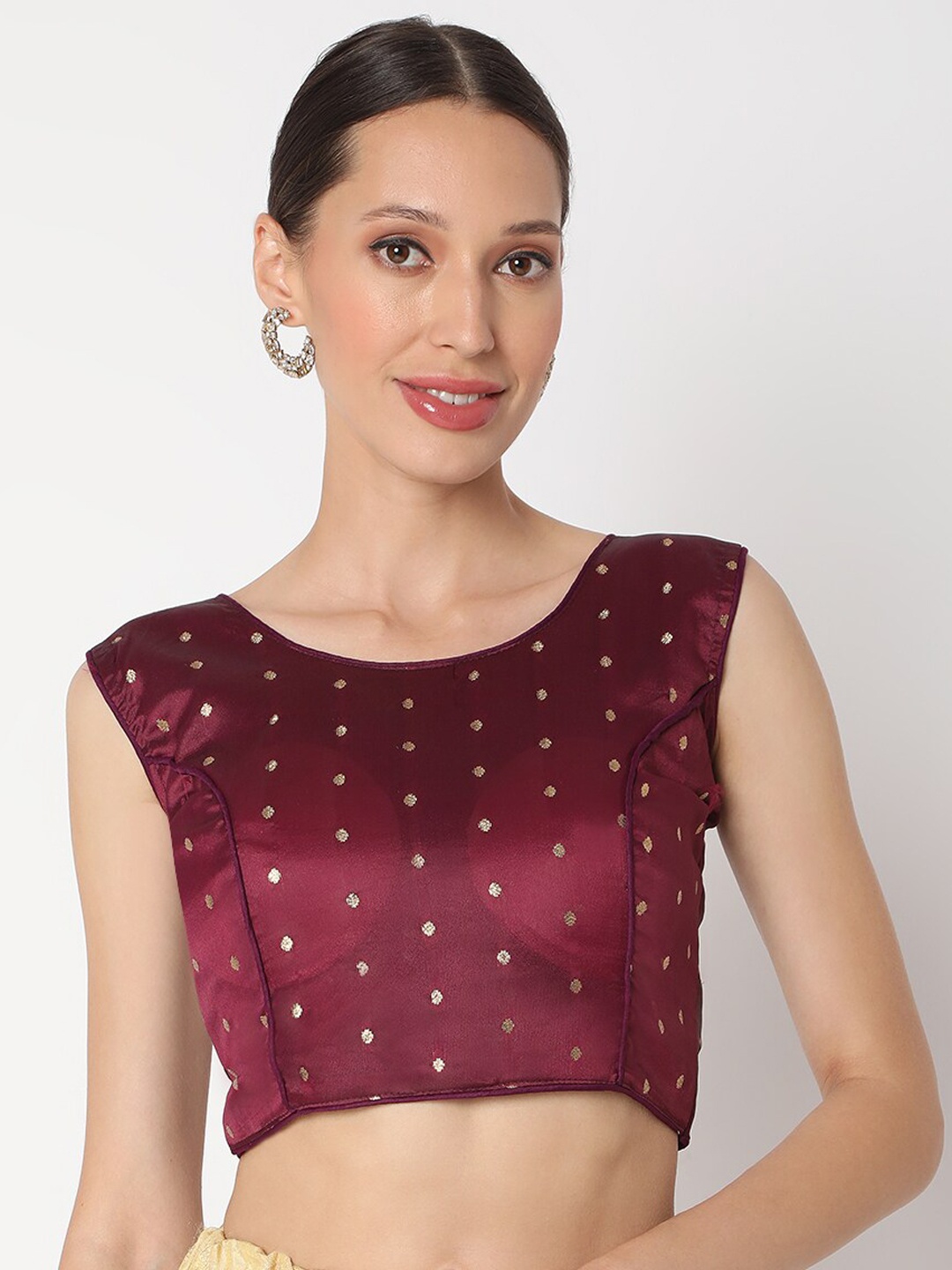 

SALWAR STUDIO Women Maroon Woven Design Saree Blouse