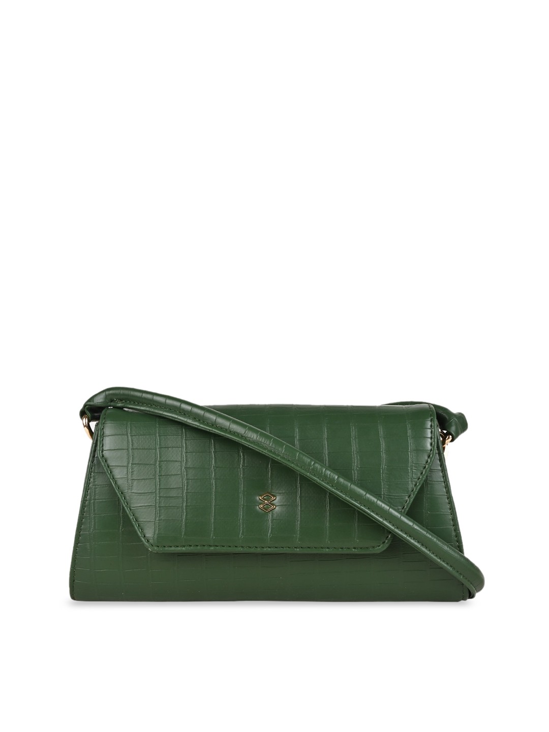 

HORRA Green Textured PU Structured Sling Bag