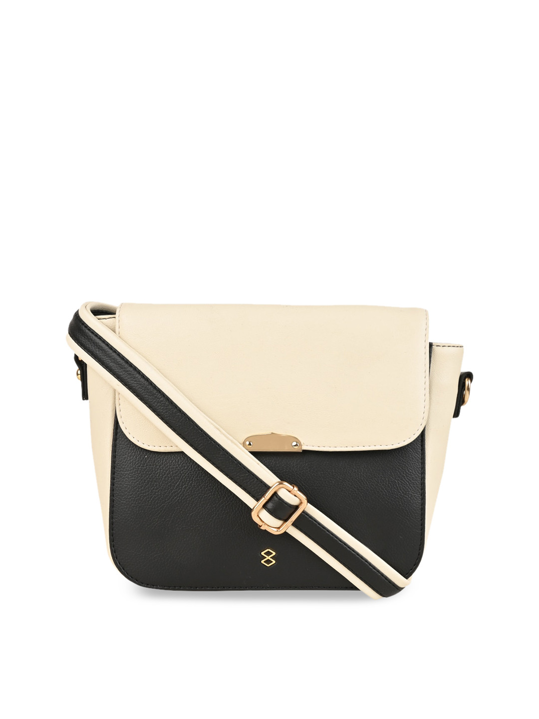 

HORRA Black Colourblocked PU Swagger Sling Bag